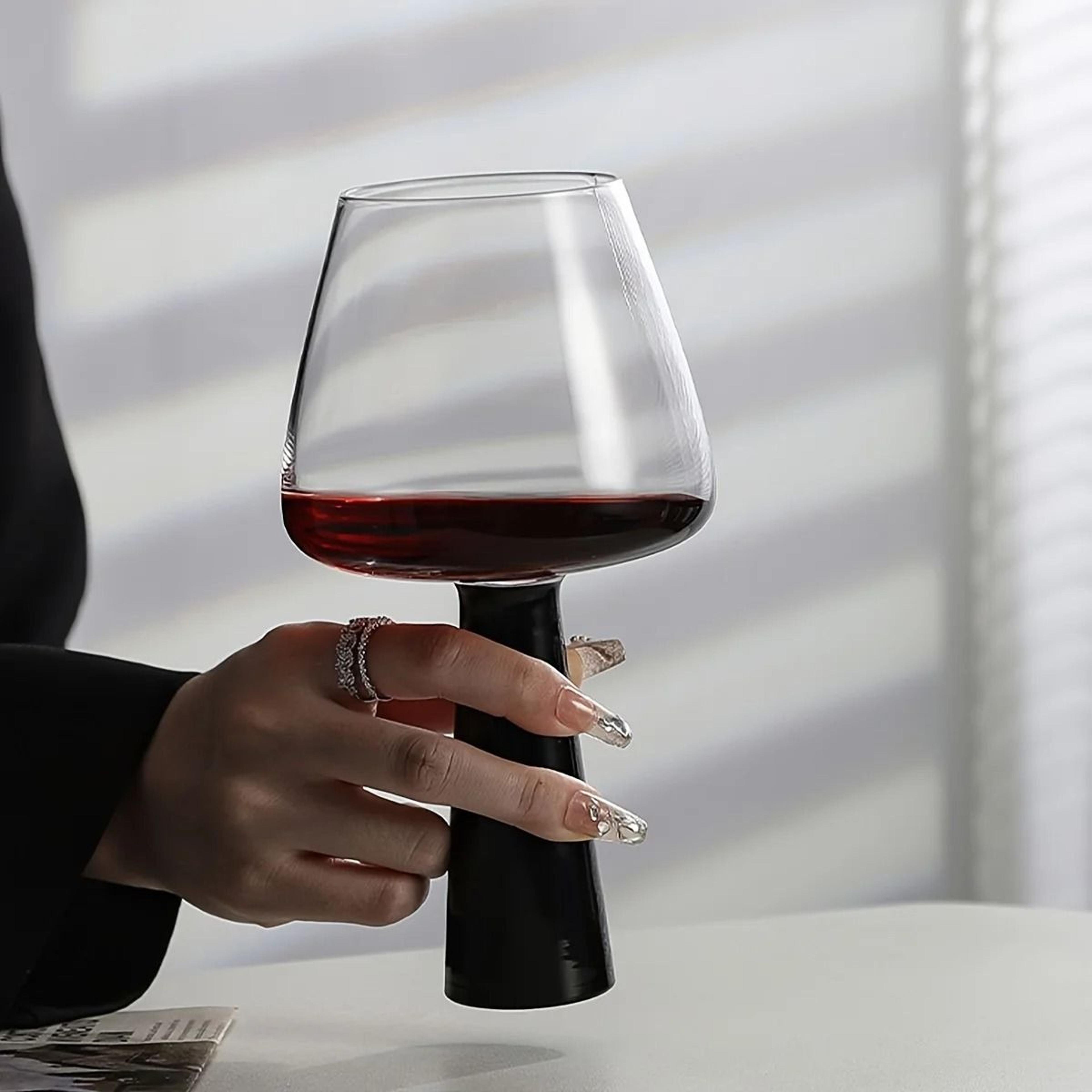 Retro Black Pillar Handmade Cocktail Glass 4