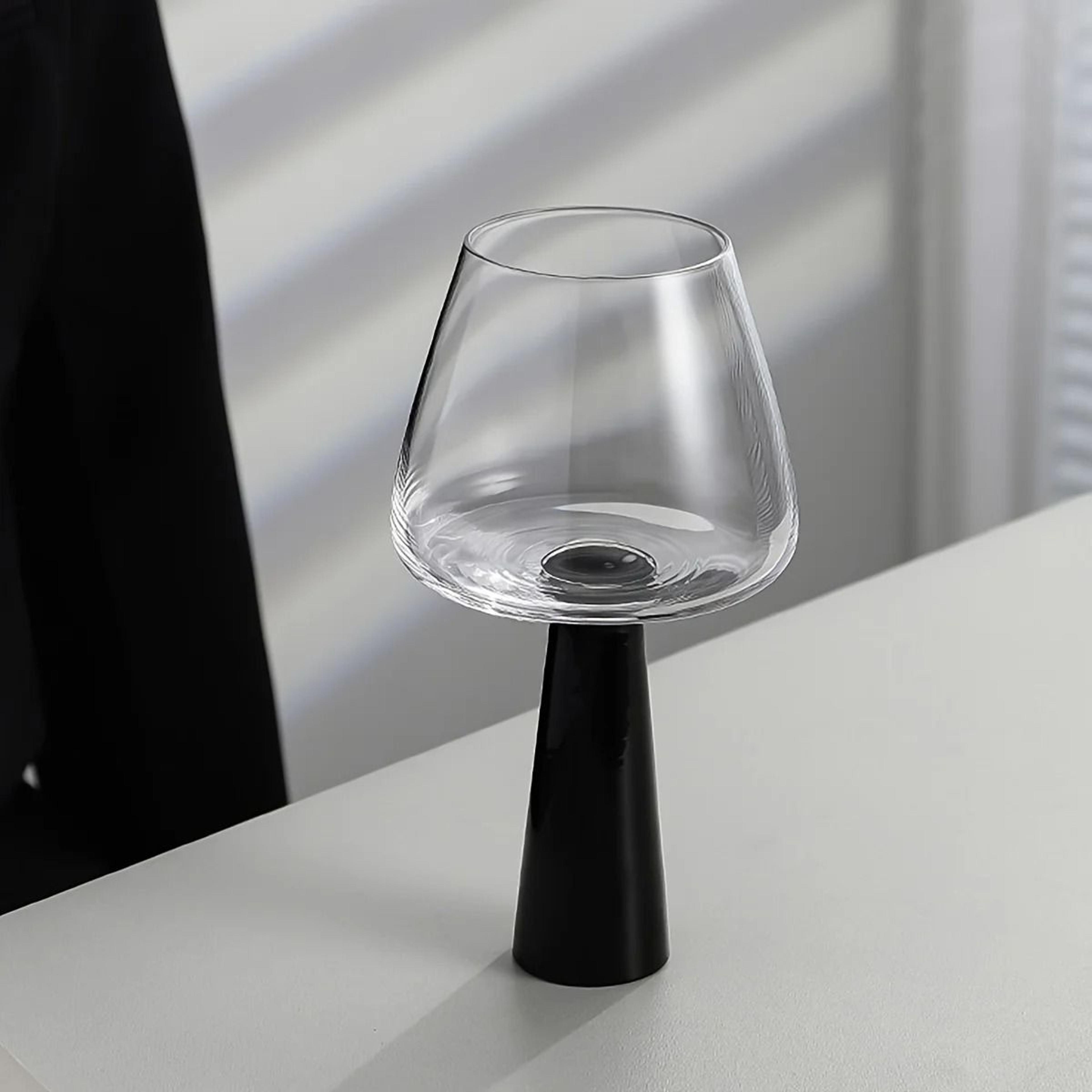 Retro Black Pillar Handmade Cocktail Glass 7
