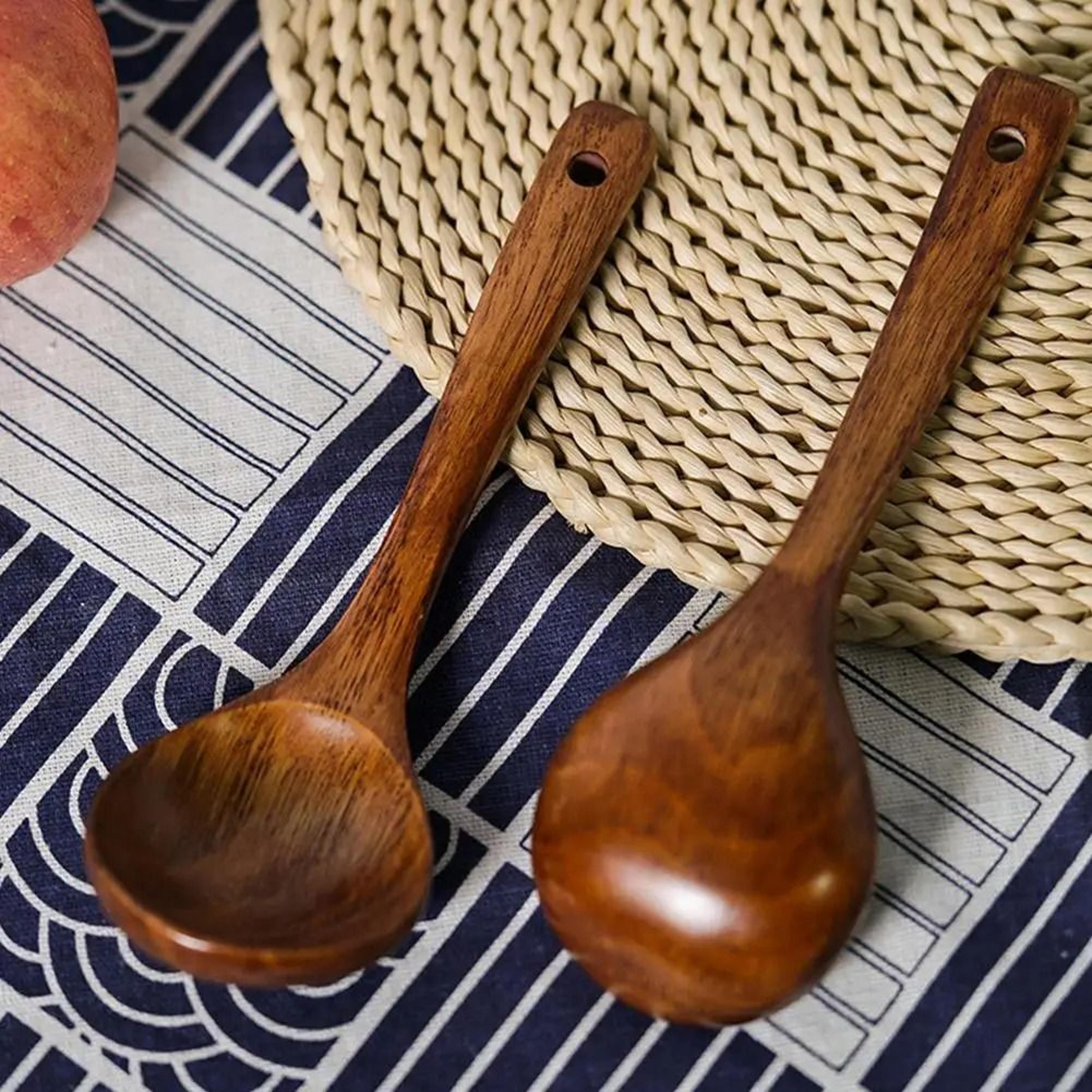 Handcrafted Long Wooden Cooking Spoon 1