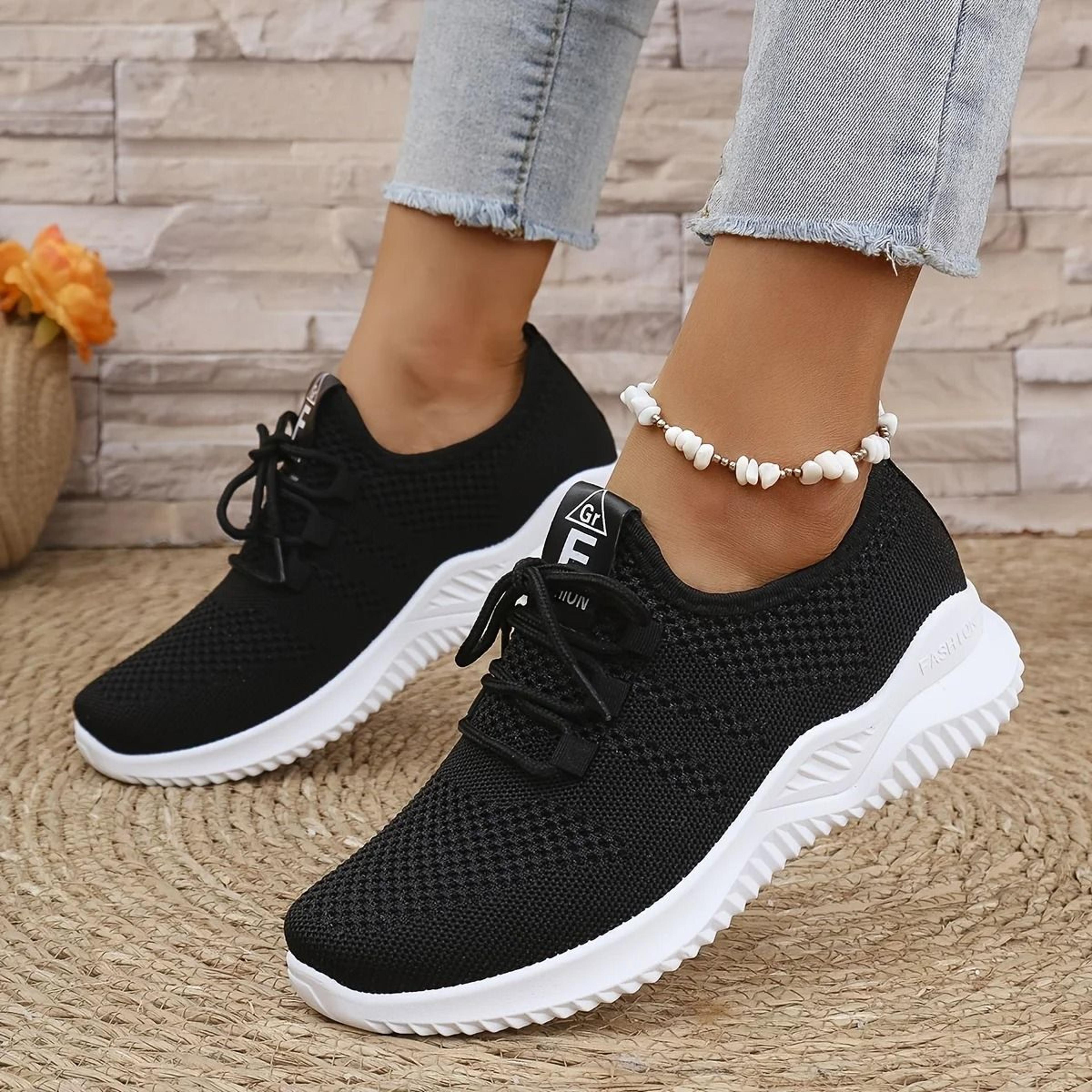 Womens Lightweight Knit Athletic Sneakers 6