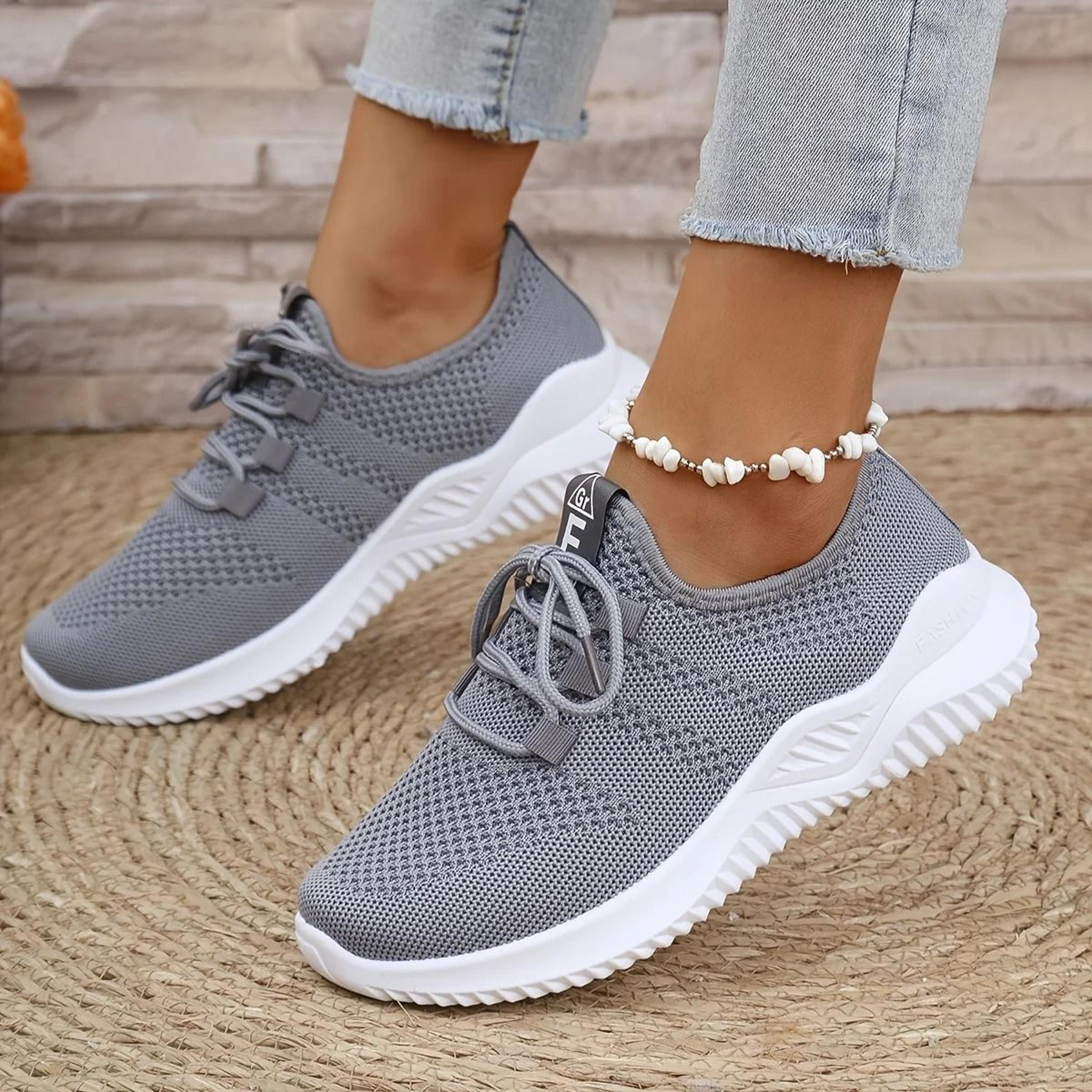 Womens Lightweight Knit Athletic Sneakers 8