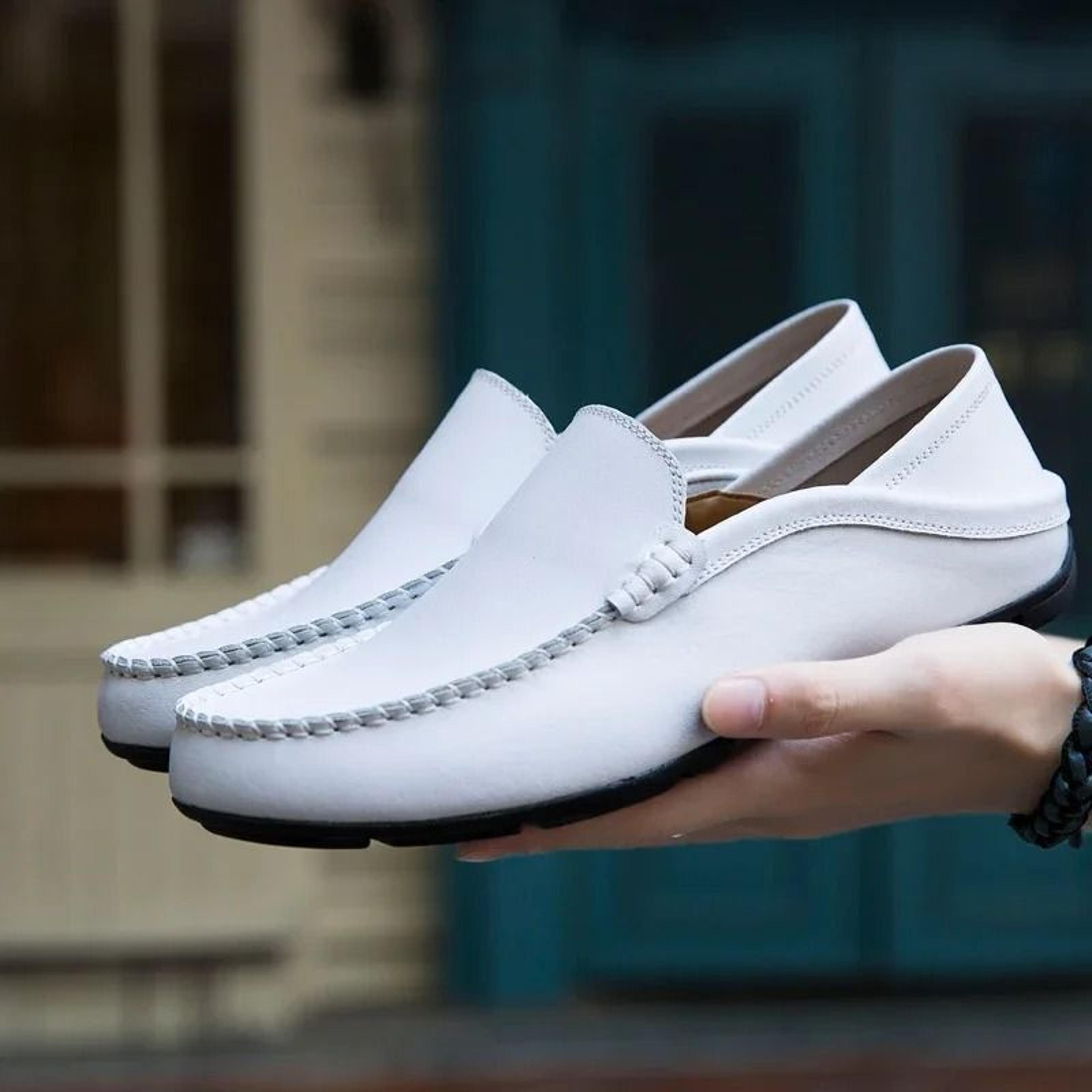 Mens Genuine Leather Slip On Loafers 10