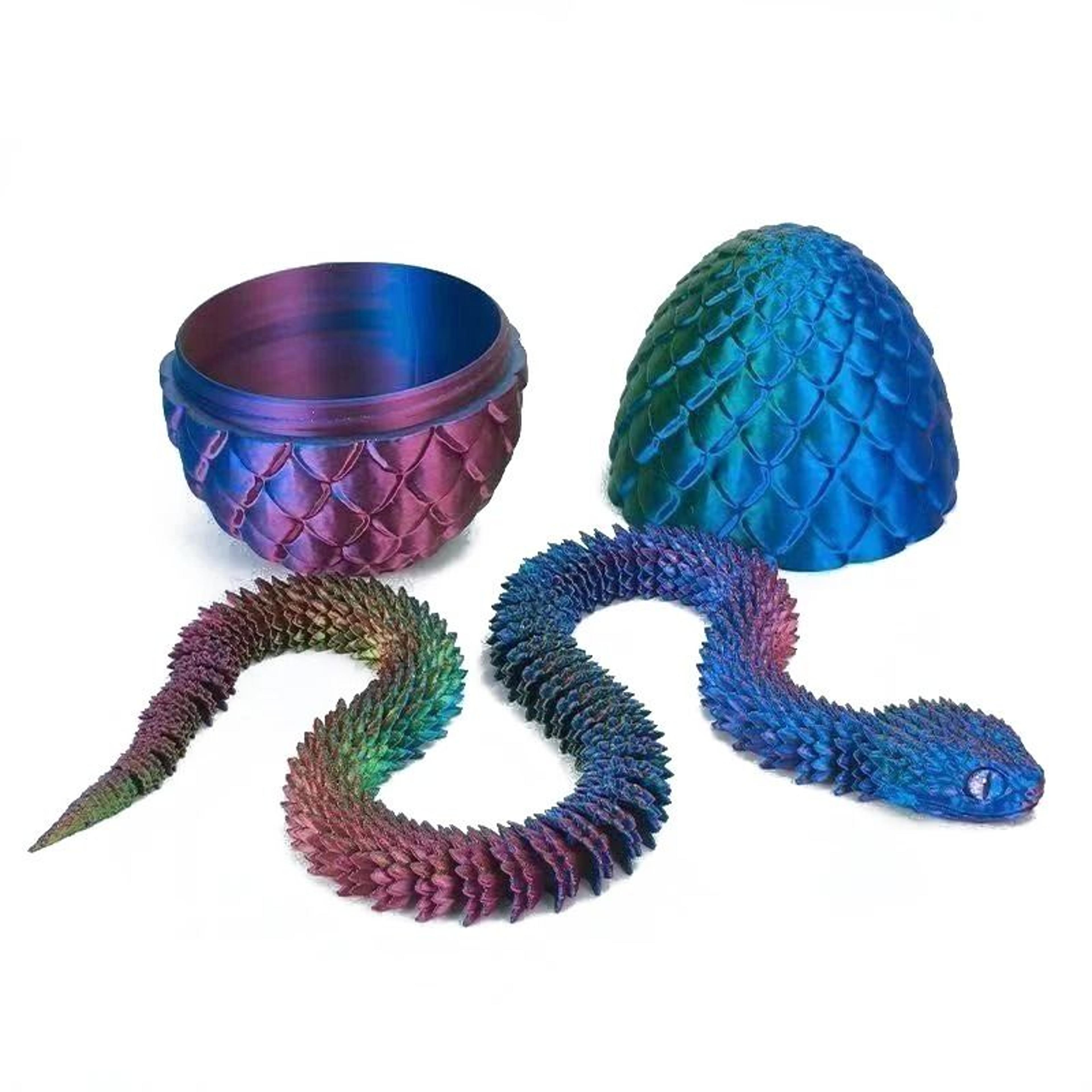 3D Printed Articulated Snake Egg Toy 12
