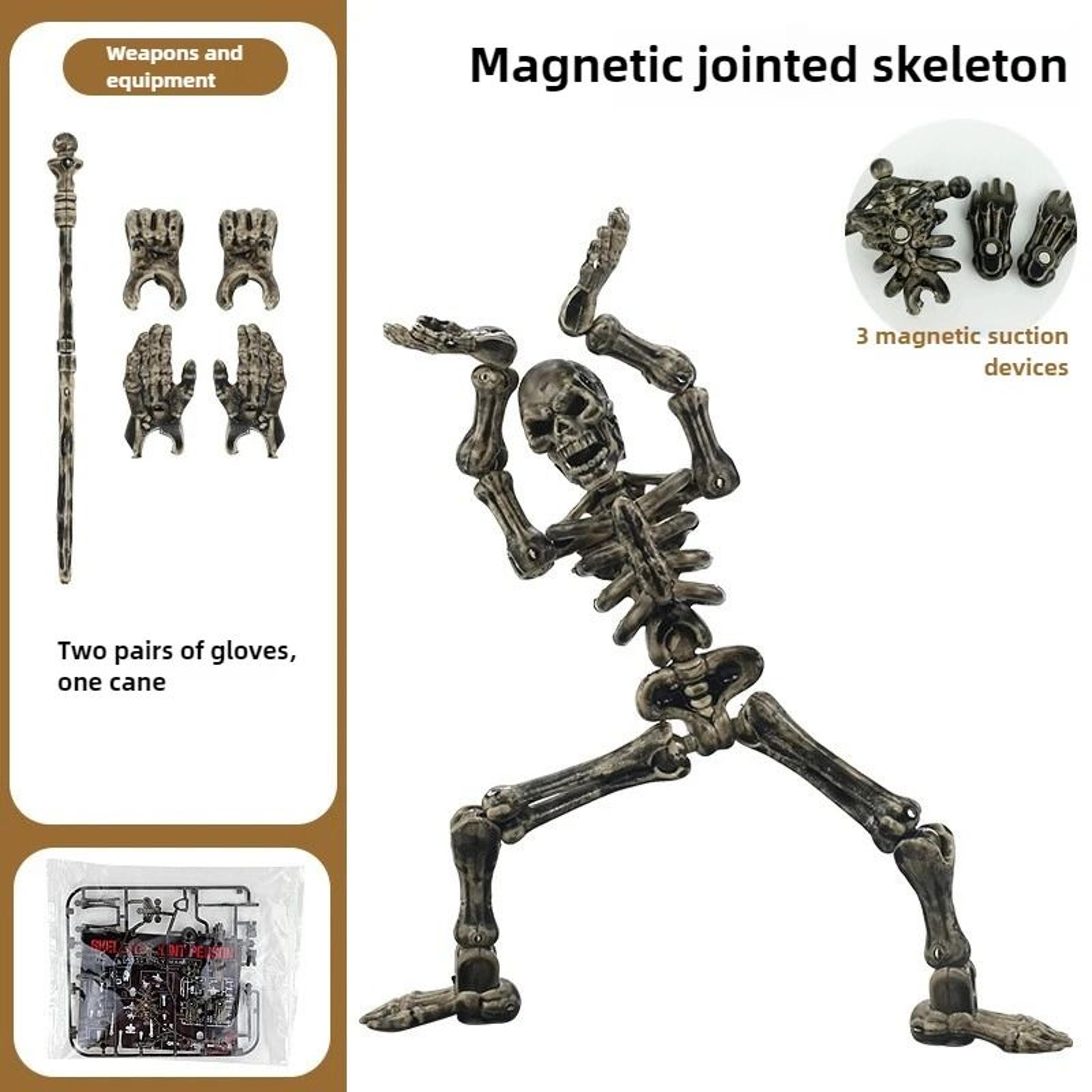 Medieval Skeleton Action Figure With Movable Joints Poseable Desktop Toy 10