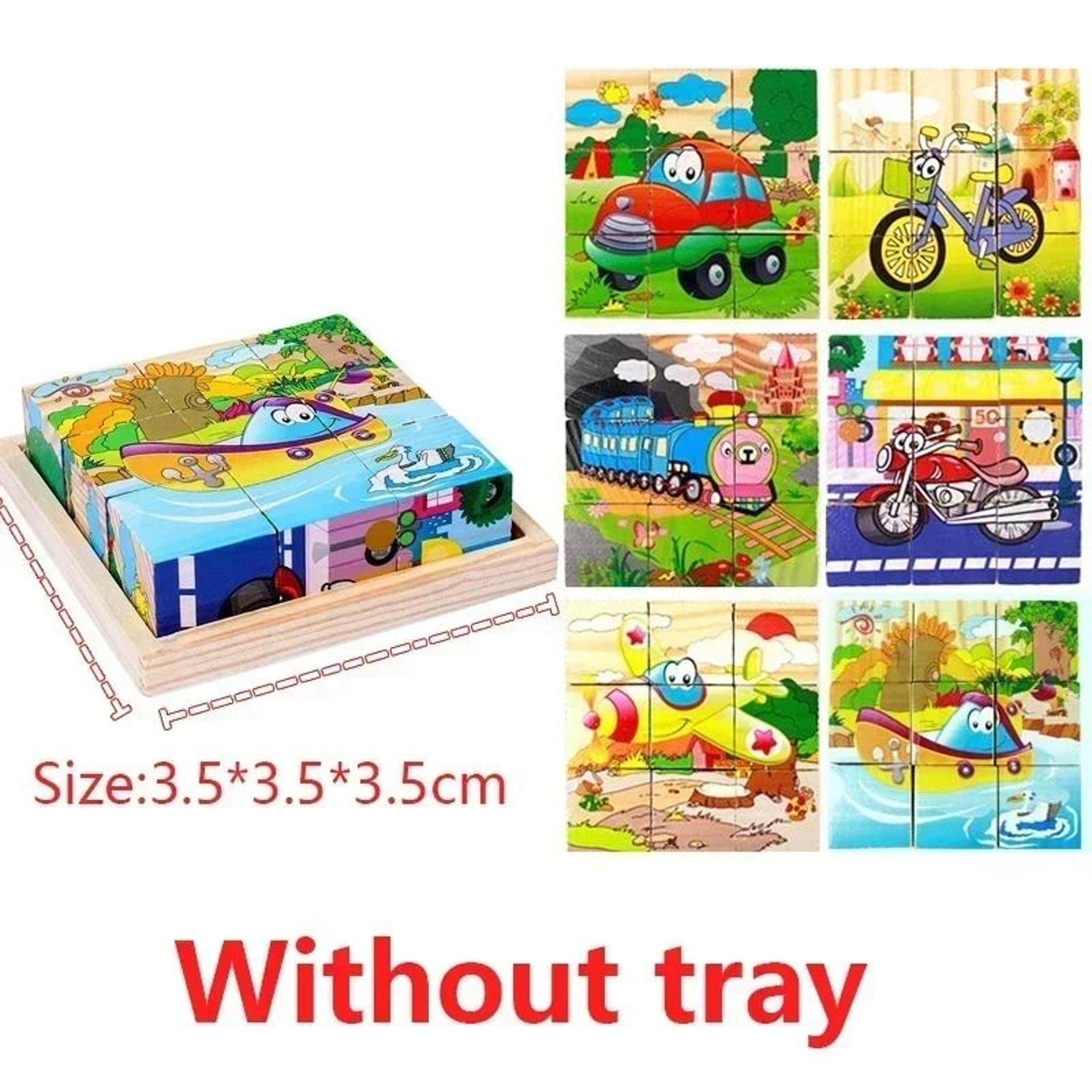 Montessori Wooden Cube Puzzle Toy 9 Piece Six Sided Learning Blocks 7