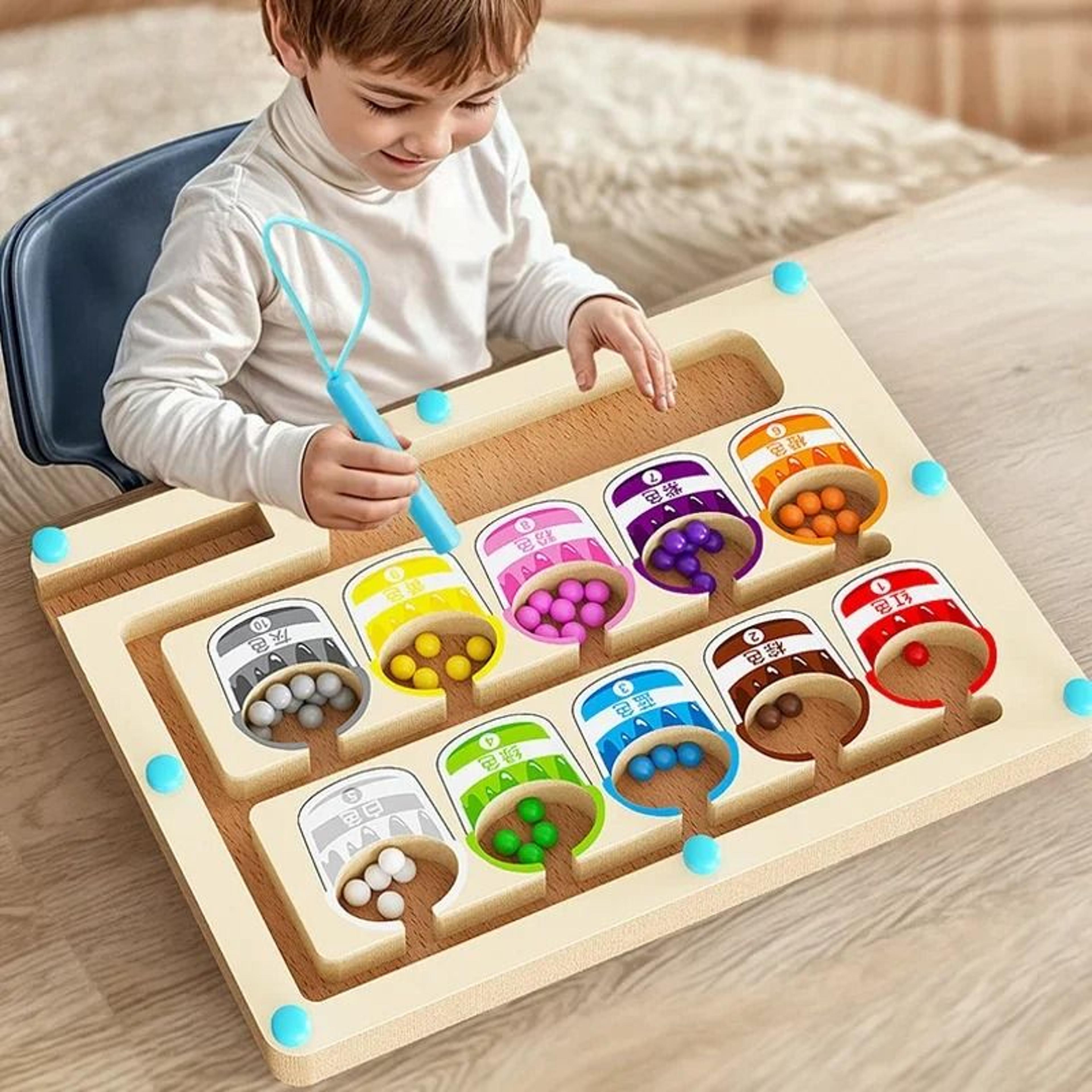 Montessori Magnetic Color Sorting Maze Wooden Learning Toy 6