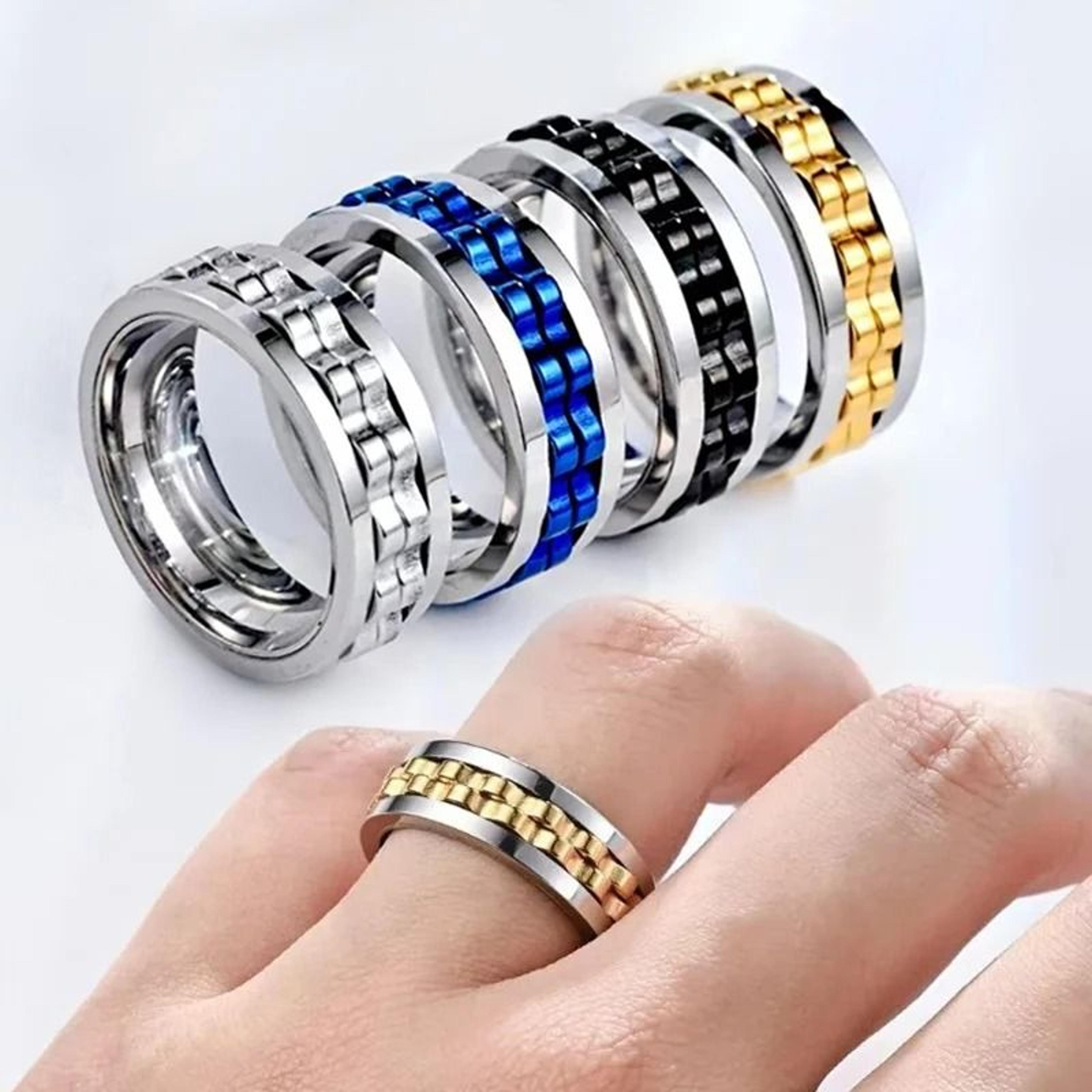 Metal Fidget Ring EDC Ratchet Spinner Stress Relief Accessory 1