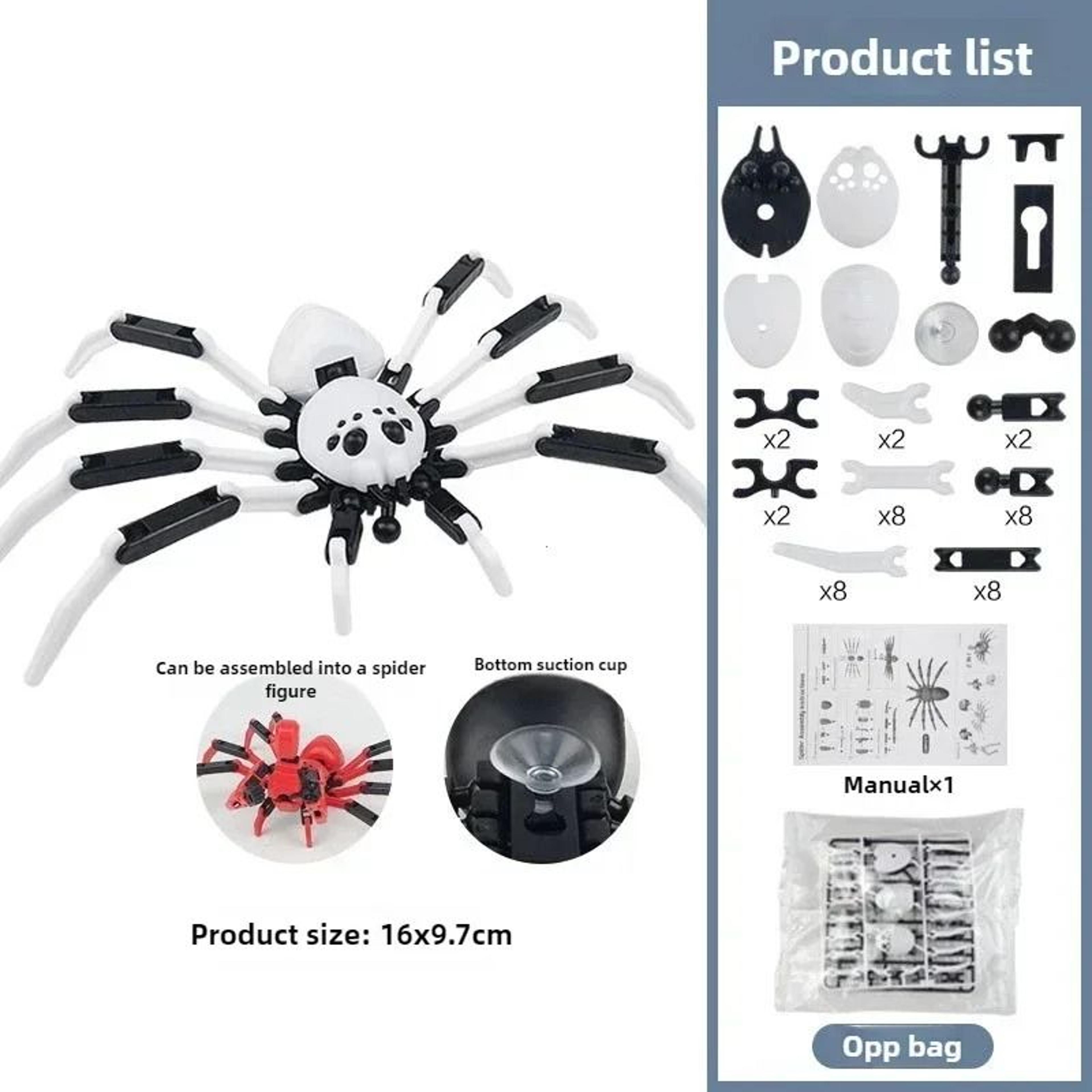 Articulated Robot Spider Toy With Suction Cup 3D Printed Collectible 8