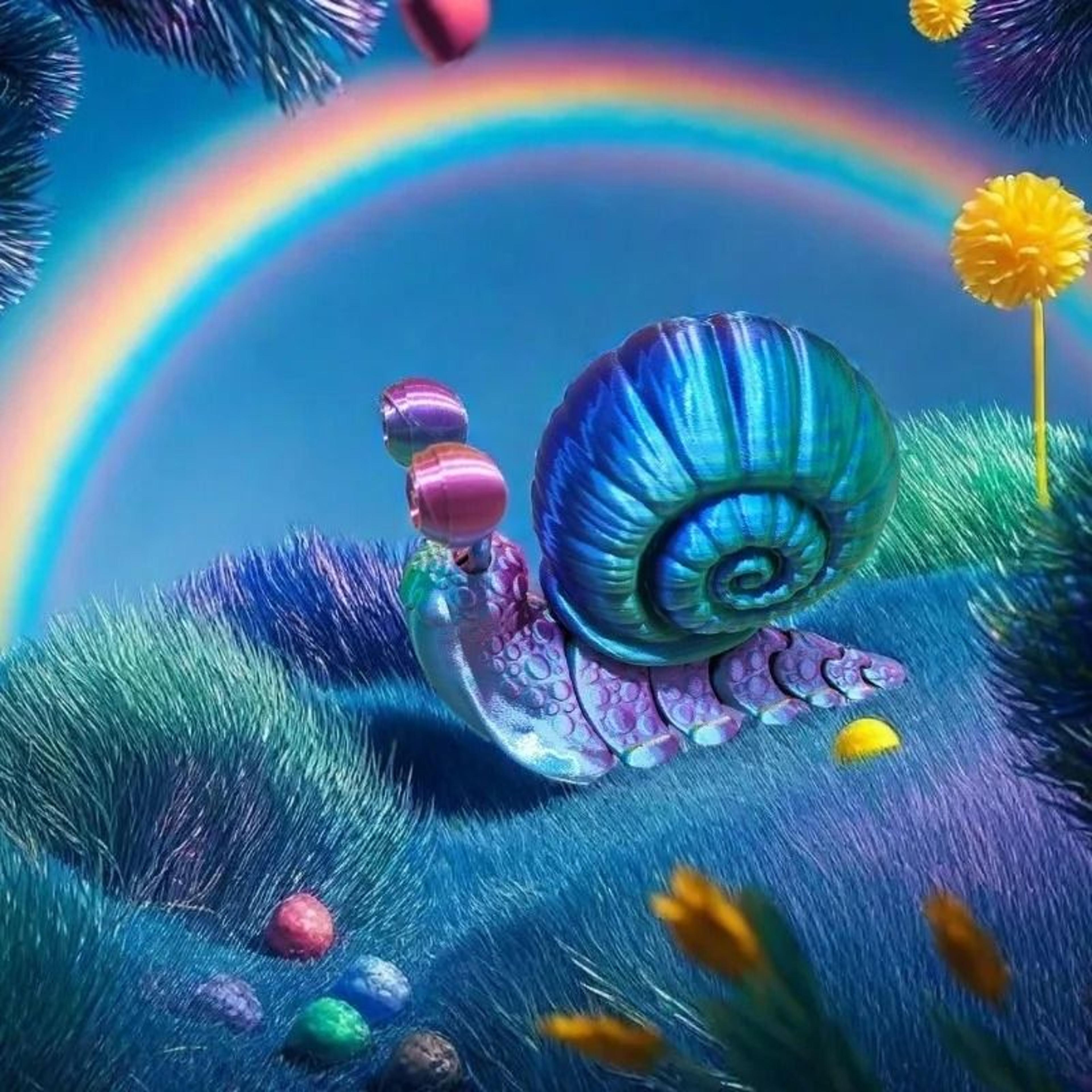 Articulated Snail Figurine 3D Printed Collectible Desktop Decor 1