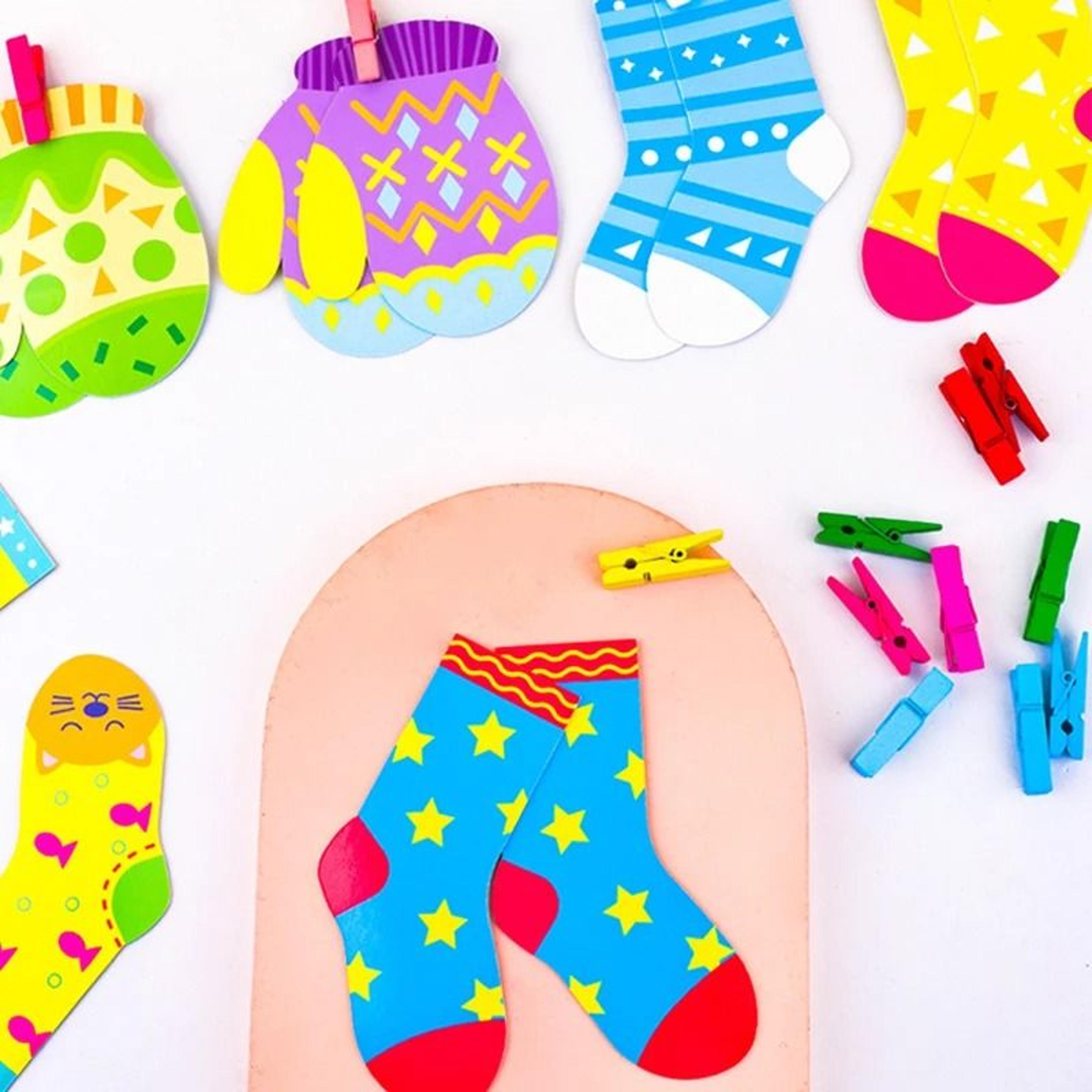 Montessori Color Matching Sock Game Fine Motor Learning Toy For Toddlers 6