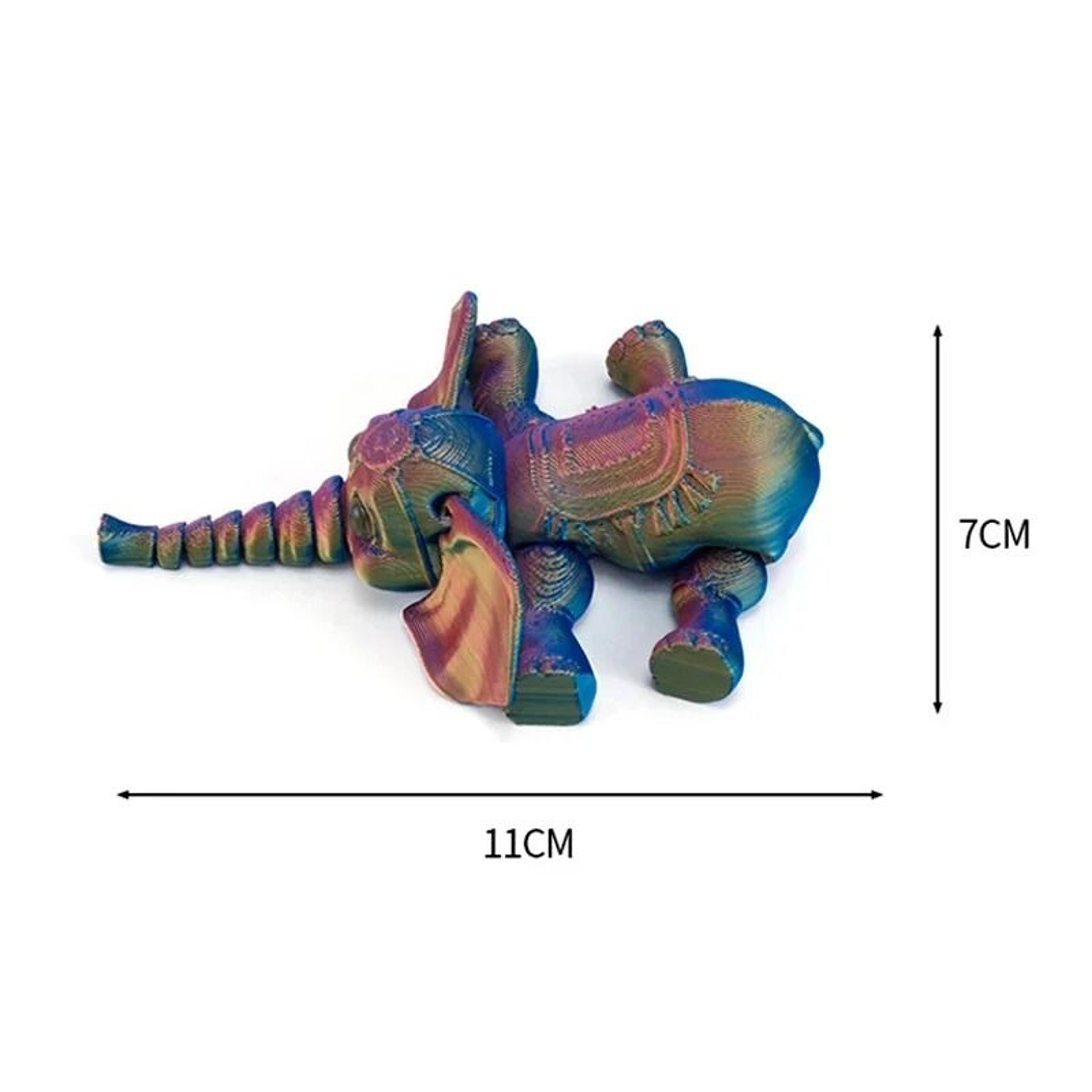 Articulated Elephant Figurine 3D Printed Collectible Desktop Decor 4