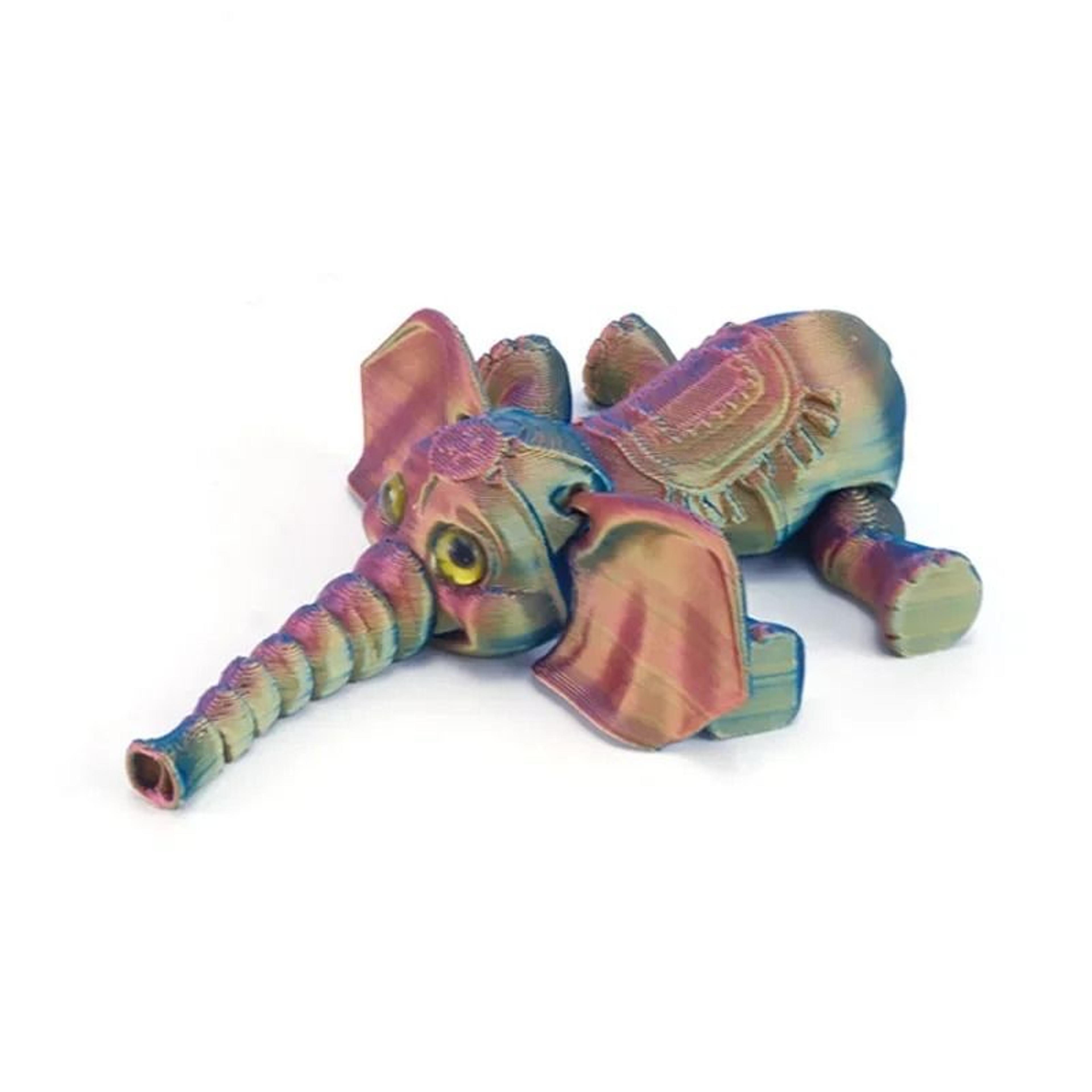 Articulated Elephant Figurine 3D Printed Collectible Desktop Decor 8