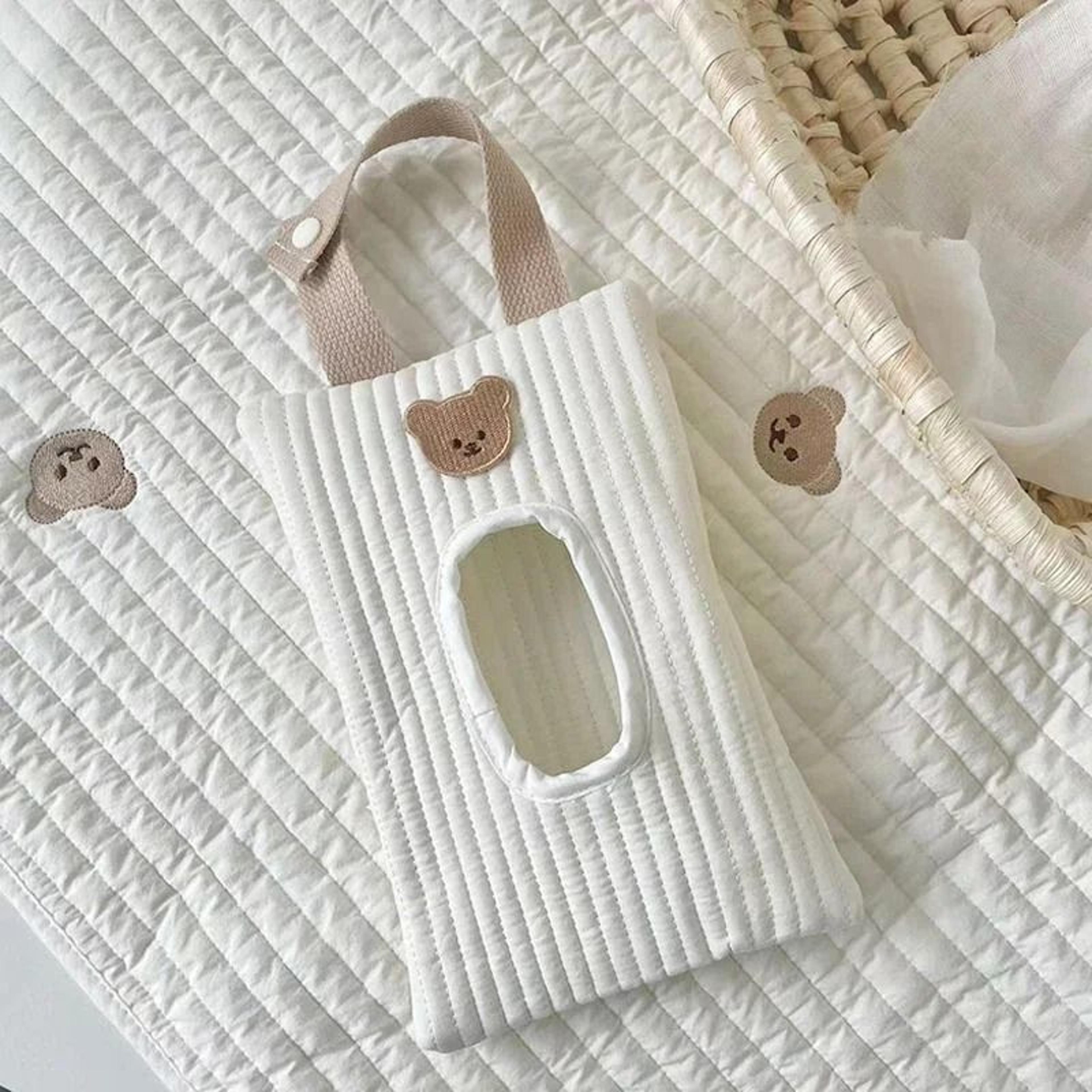 Bear Tissue Holder Hanging Storage Bag For Stroller Car And Travel 9