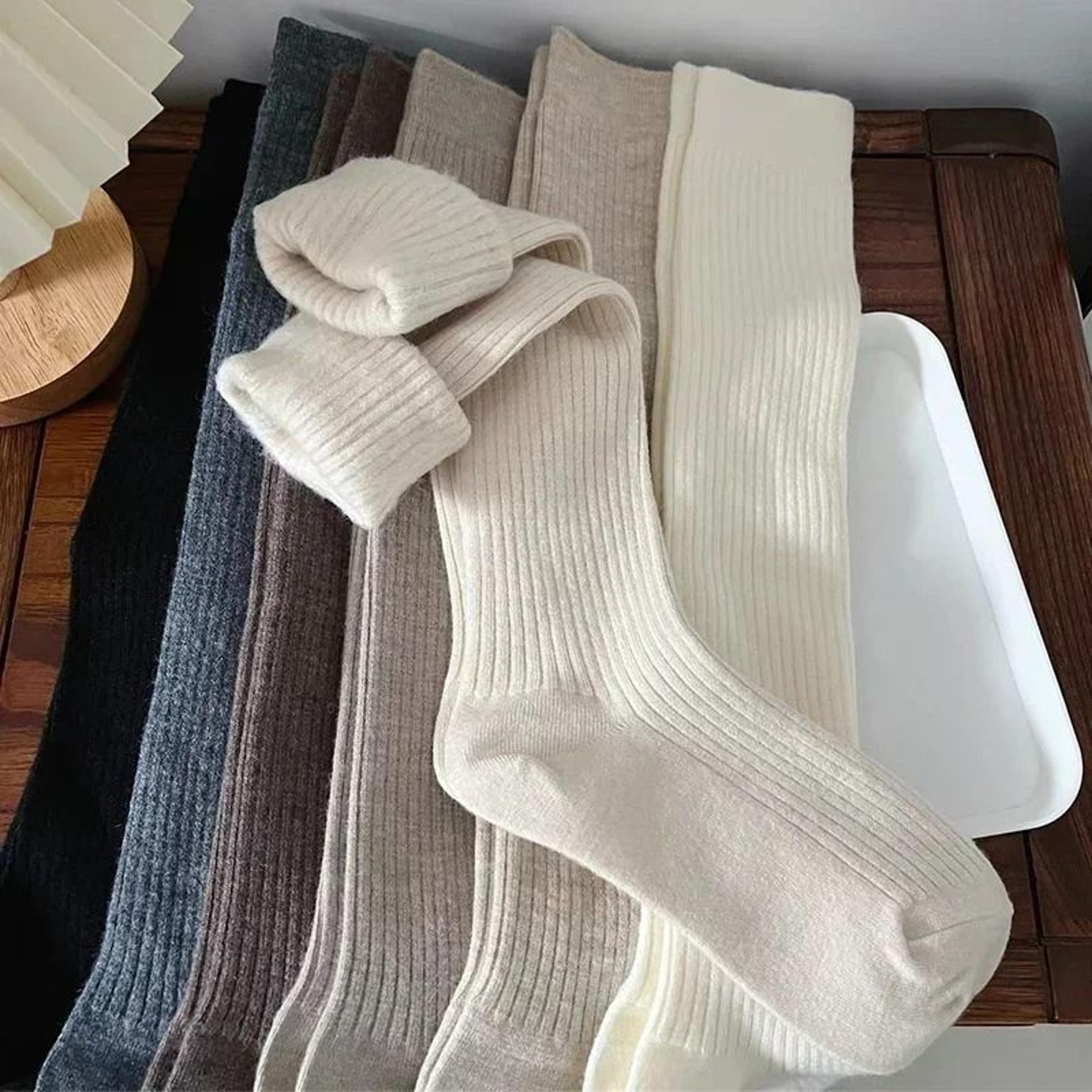 Womens Knee High Wool Blend Socks Soft Warm Winter Stockings 3