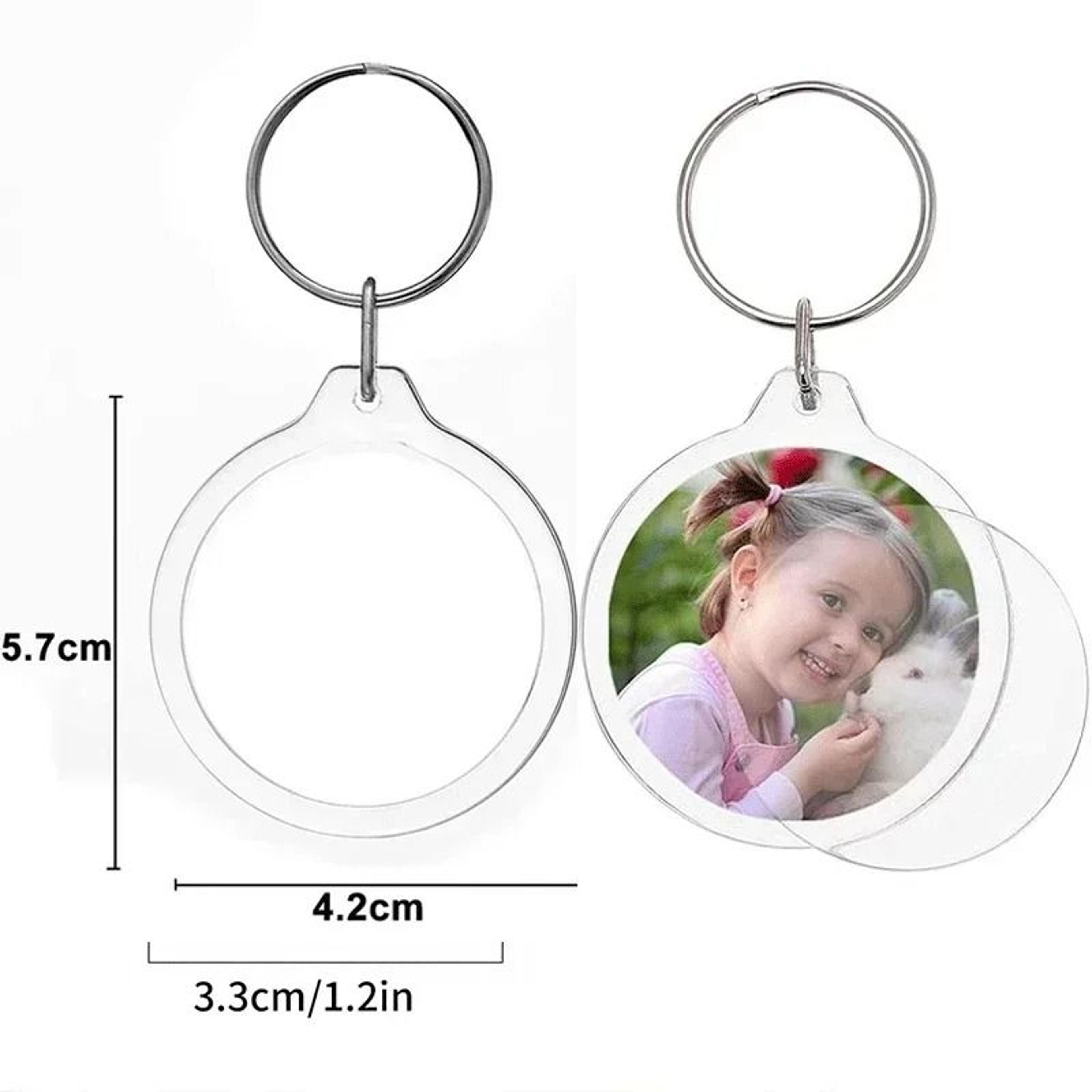 Acrylic Photo Keychain Blank Insert Frame With Tassel Custom Picture Holder 11