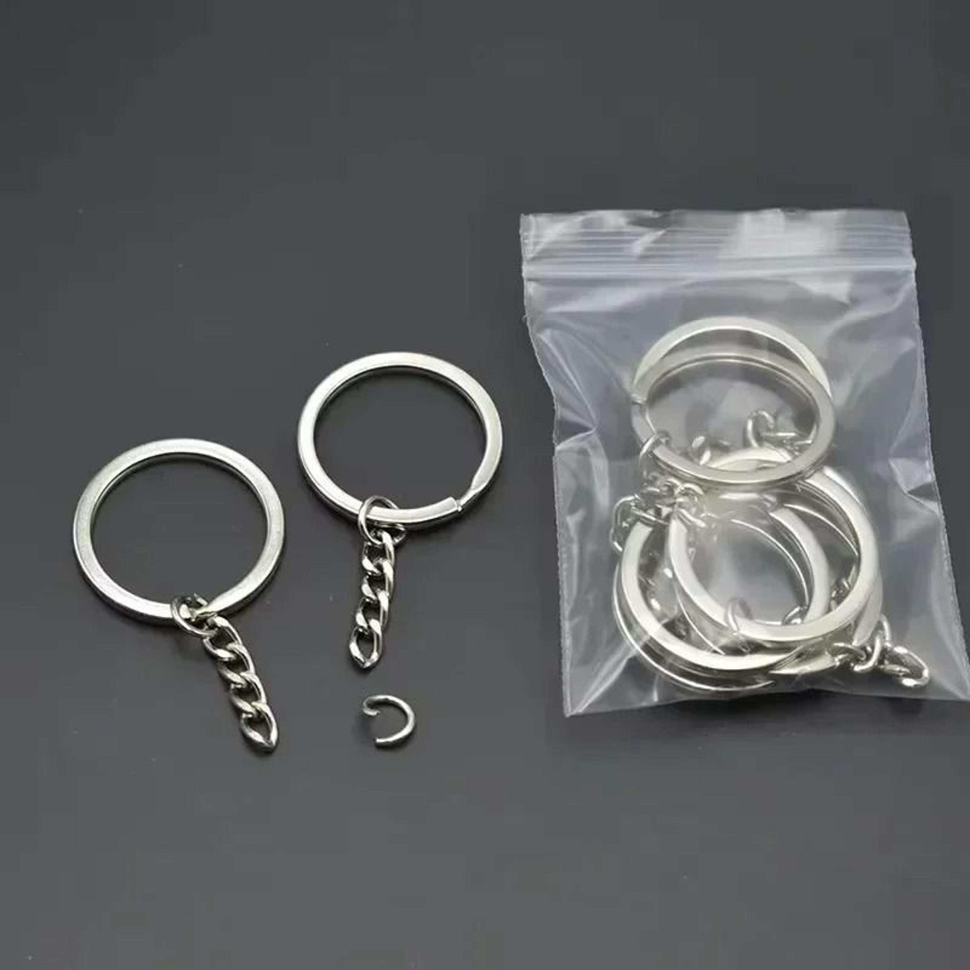 Stainless Steel Keychain Hardware Set With Split Rings Lobster Clasps And Chains 3