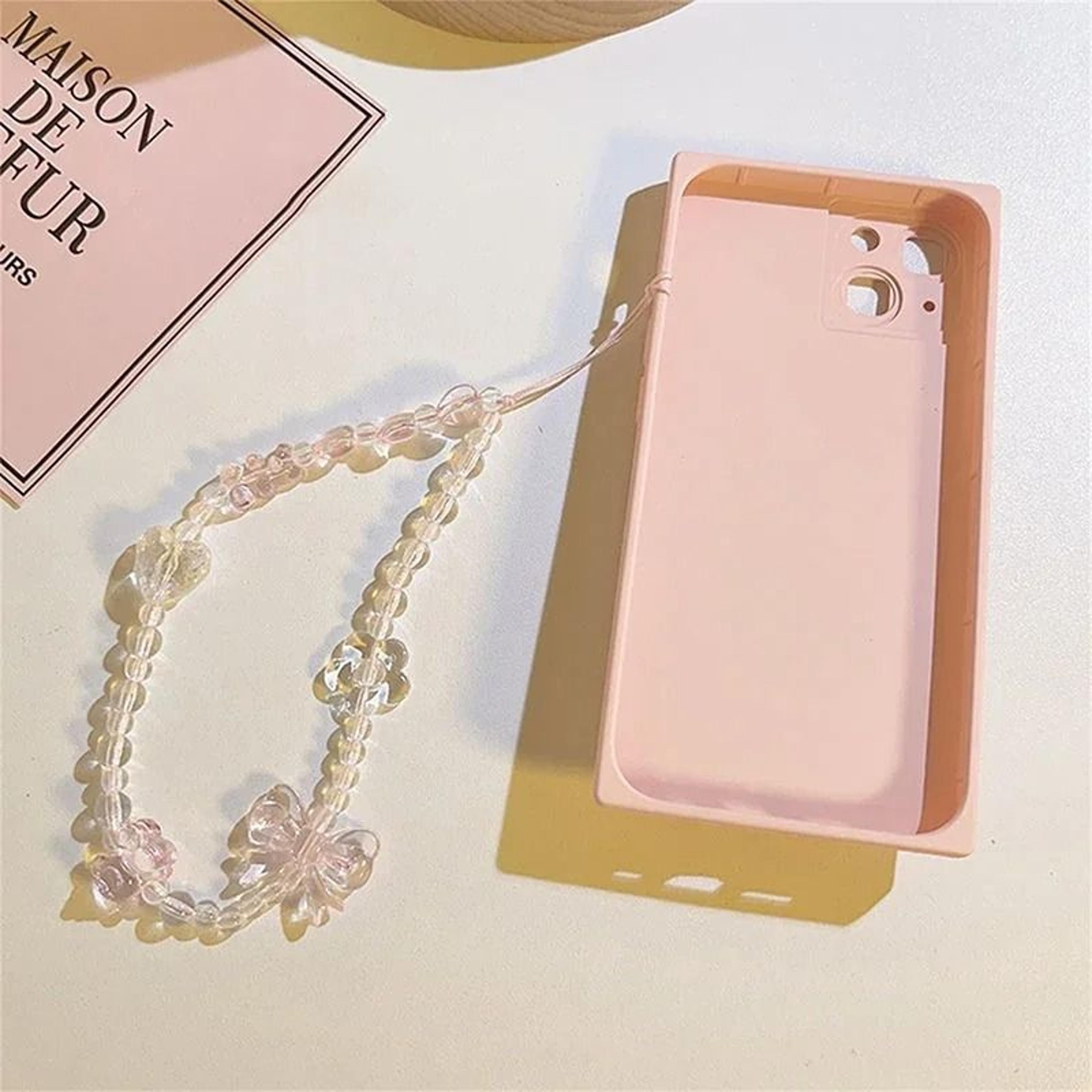 Pink Bear Butterfly Phone Charm Strap Cute Korean Style Wrist Lanyard 3