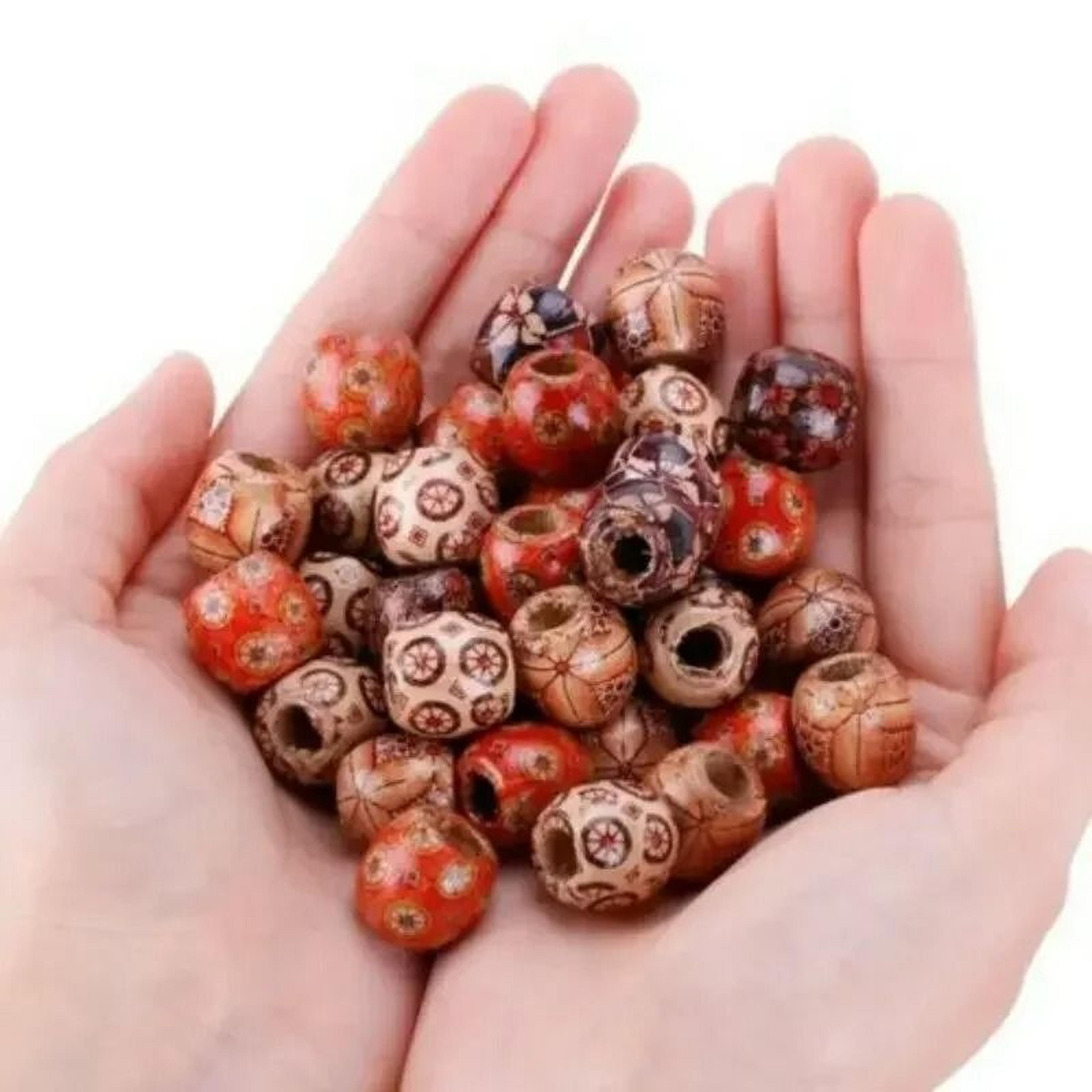Vintage Wooden Hair Beads For Braids Dreadlocks DIY Jewelry And Hair Accessories 3