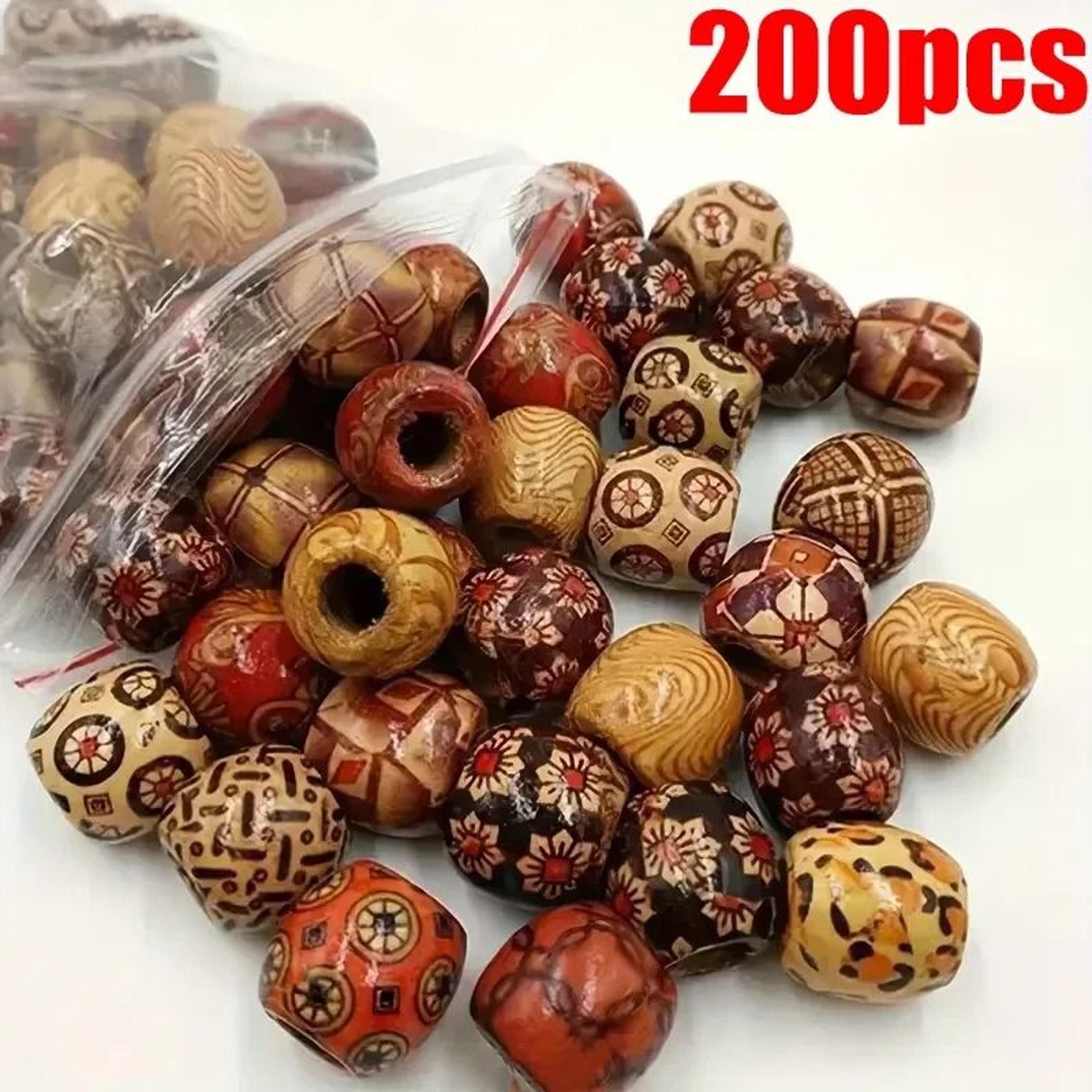Vintage Wooden Hair Beads For Braids Dreadlocks DIY Jewelry And Hair Accessories 7