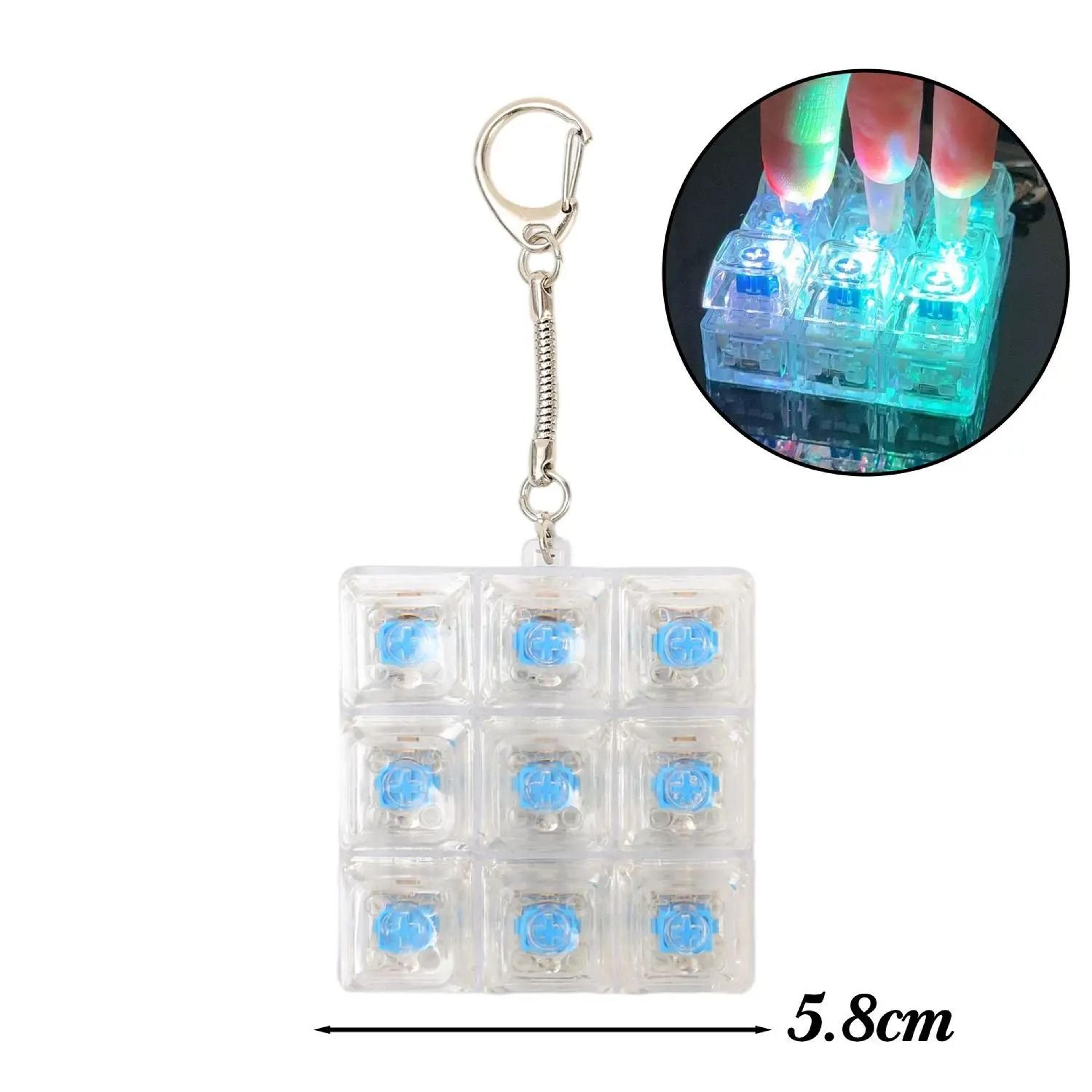 LED Keyboard Clicker Fidget Toy Keychain Stress Relief Desk Gadget 9