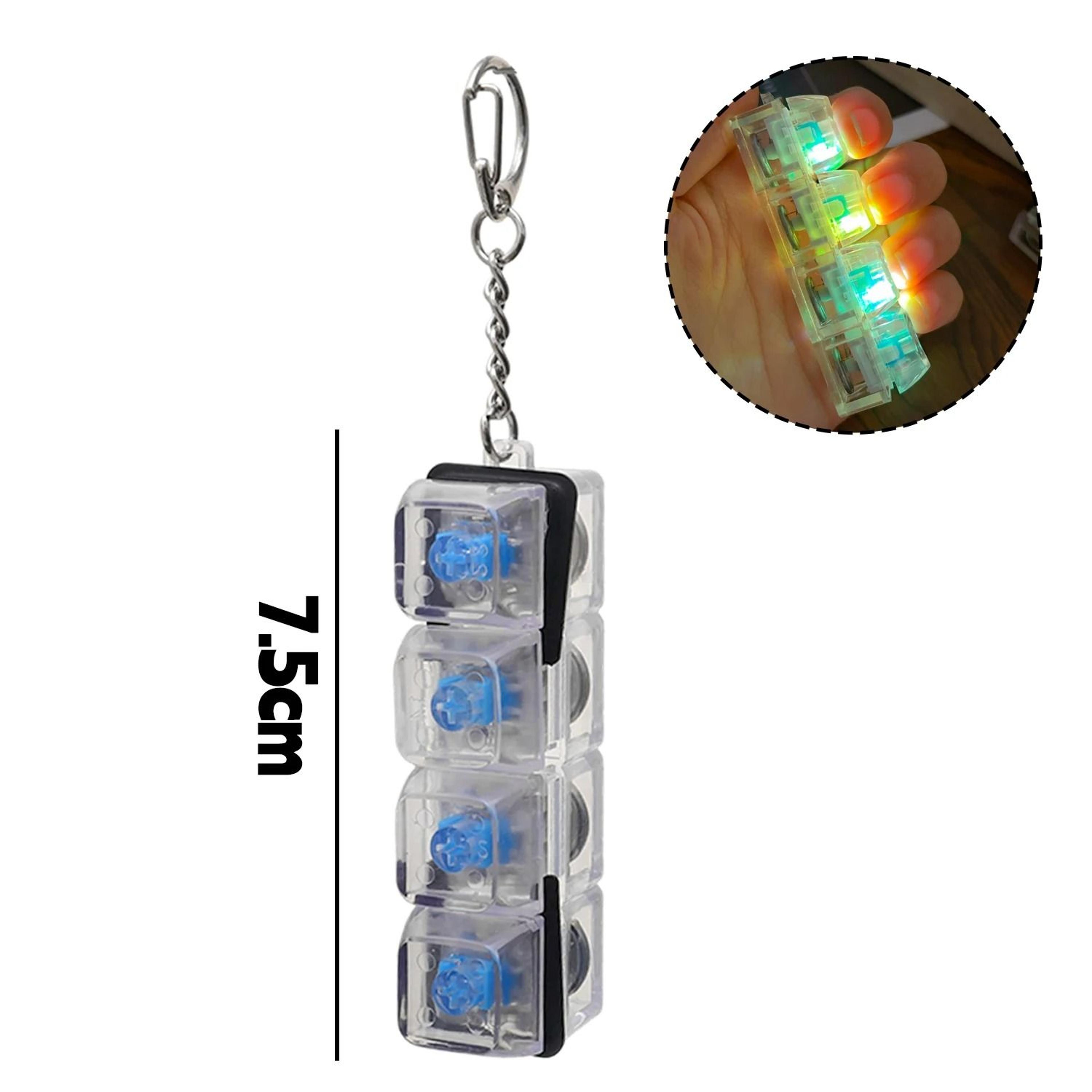 LED Keyboard Clicker Fidget Toy Keychain Stress Relief Desk Gadget 8