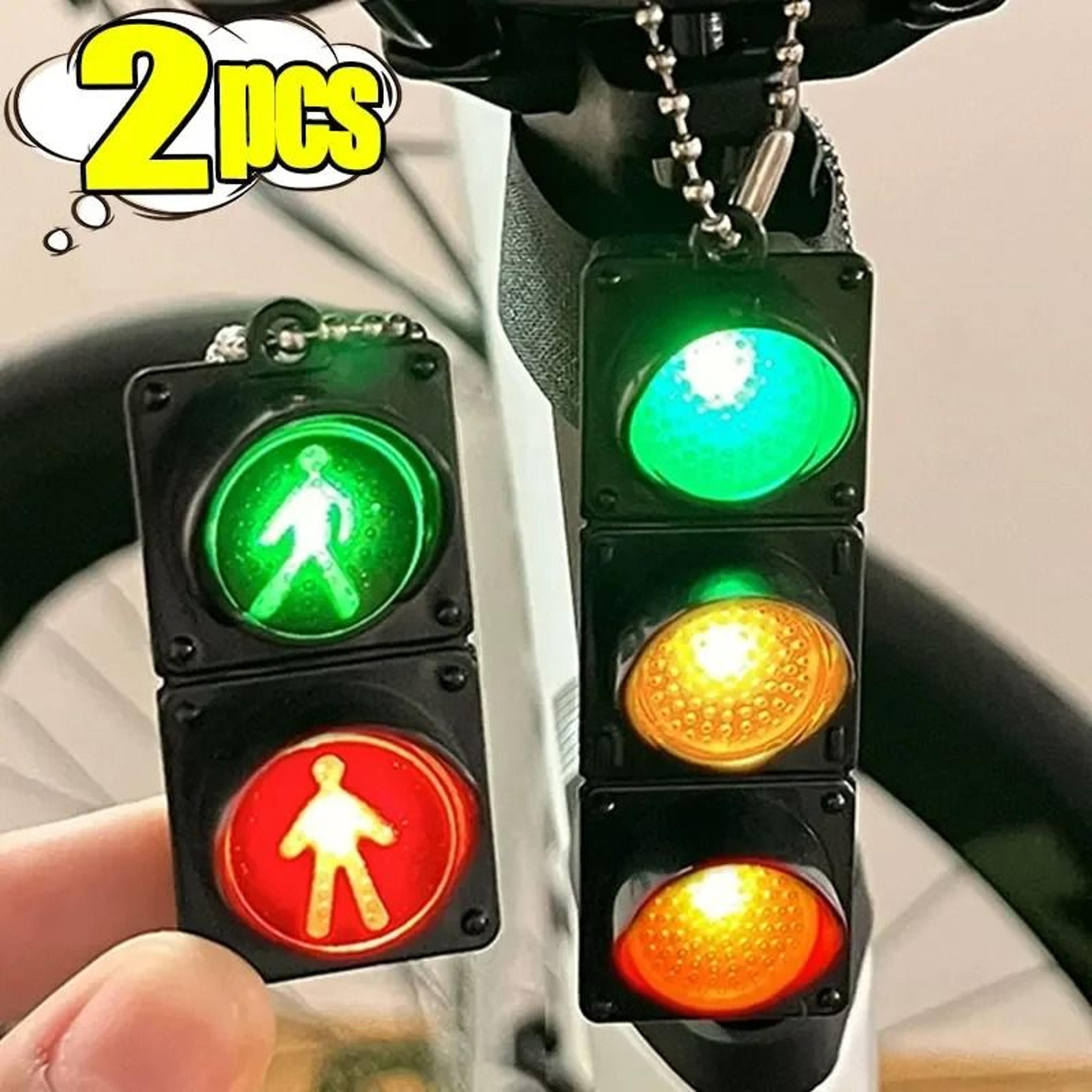 Mini LED Traffic Light Keychain Electronic Pedestrian Signal Toy Pendant 1