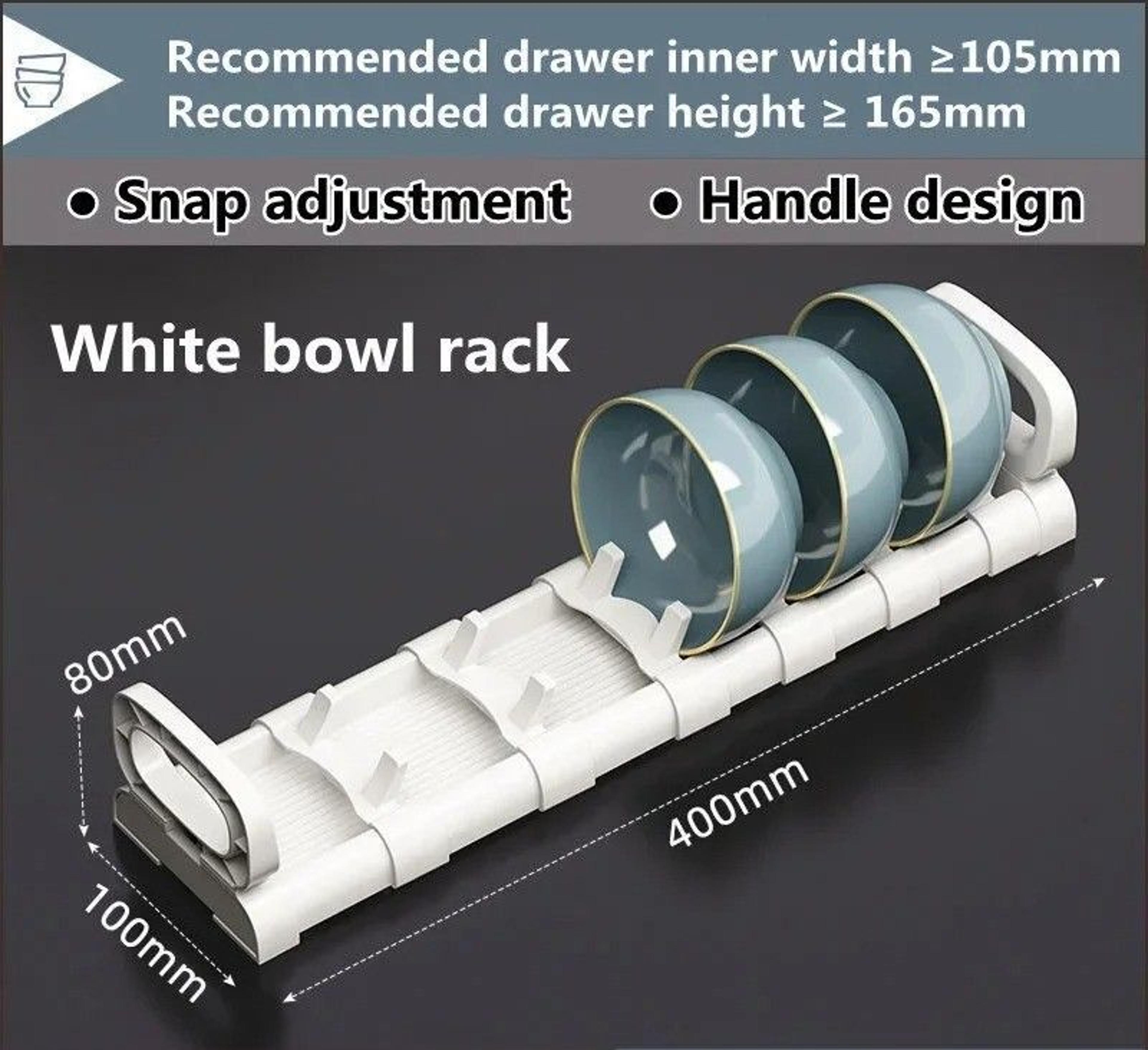 Adjustable Drawer Plate And Bowl Organizer Rack For Kitchen Cabinets 8