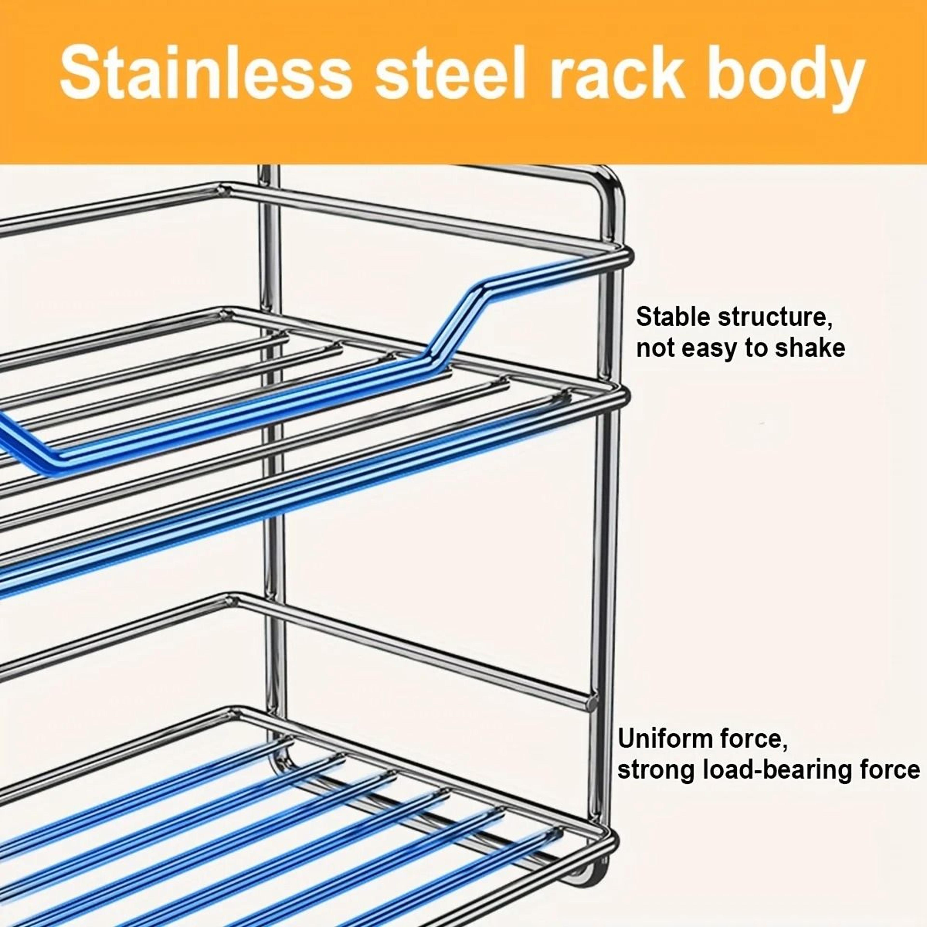 2 Tier Stainless Steel Countertop Organizer Shelf For Kitchen Bathroom And Spice Storage 4