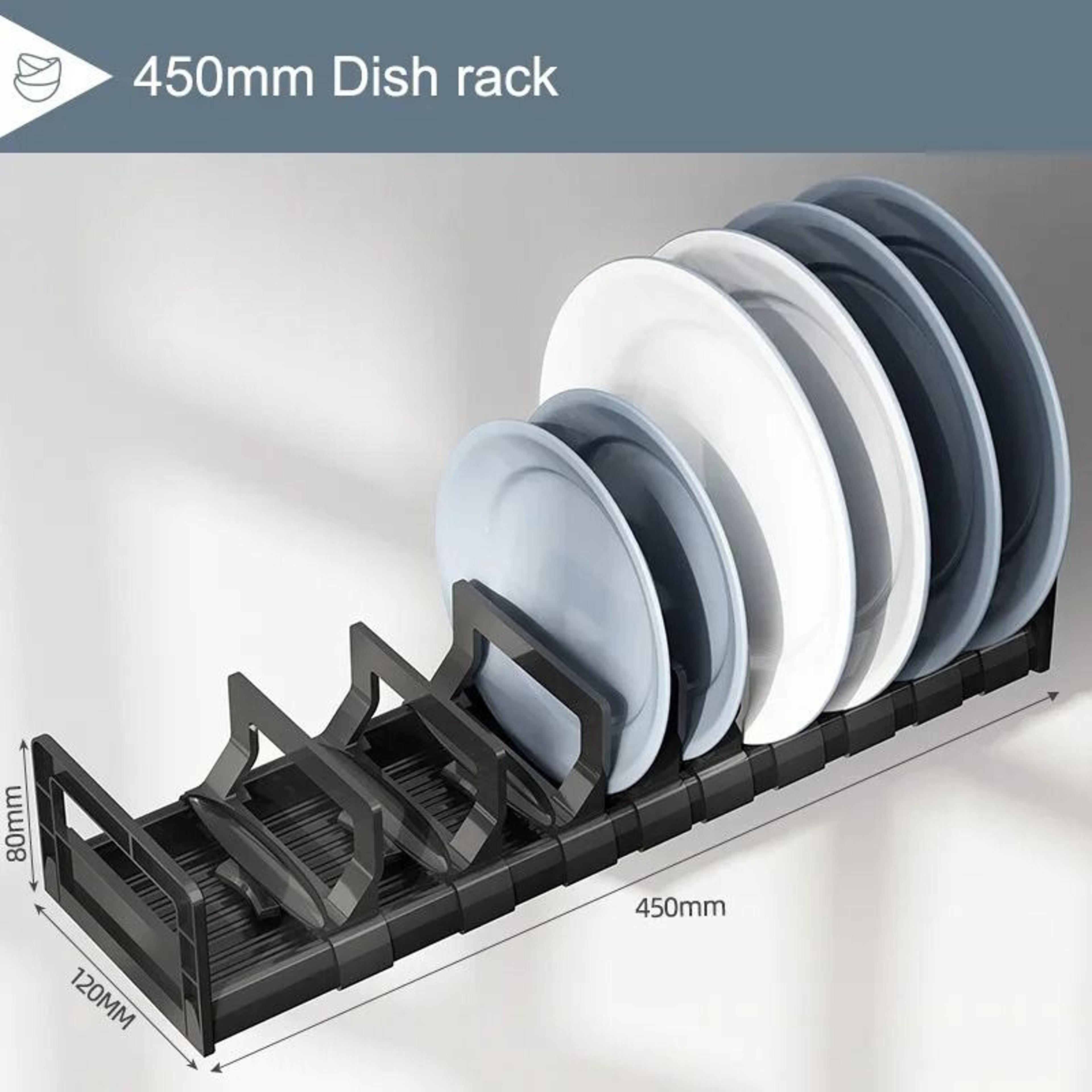 Adjustable Under Cabinet Bowl And Plate Organizer Rack For Kitchen Drawer Storage 10