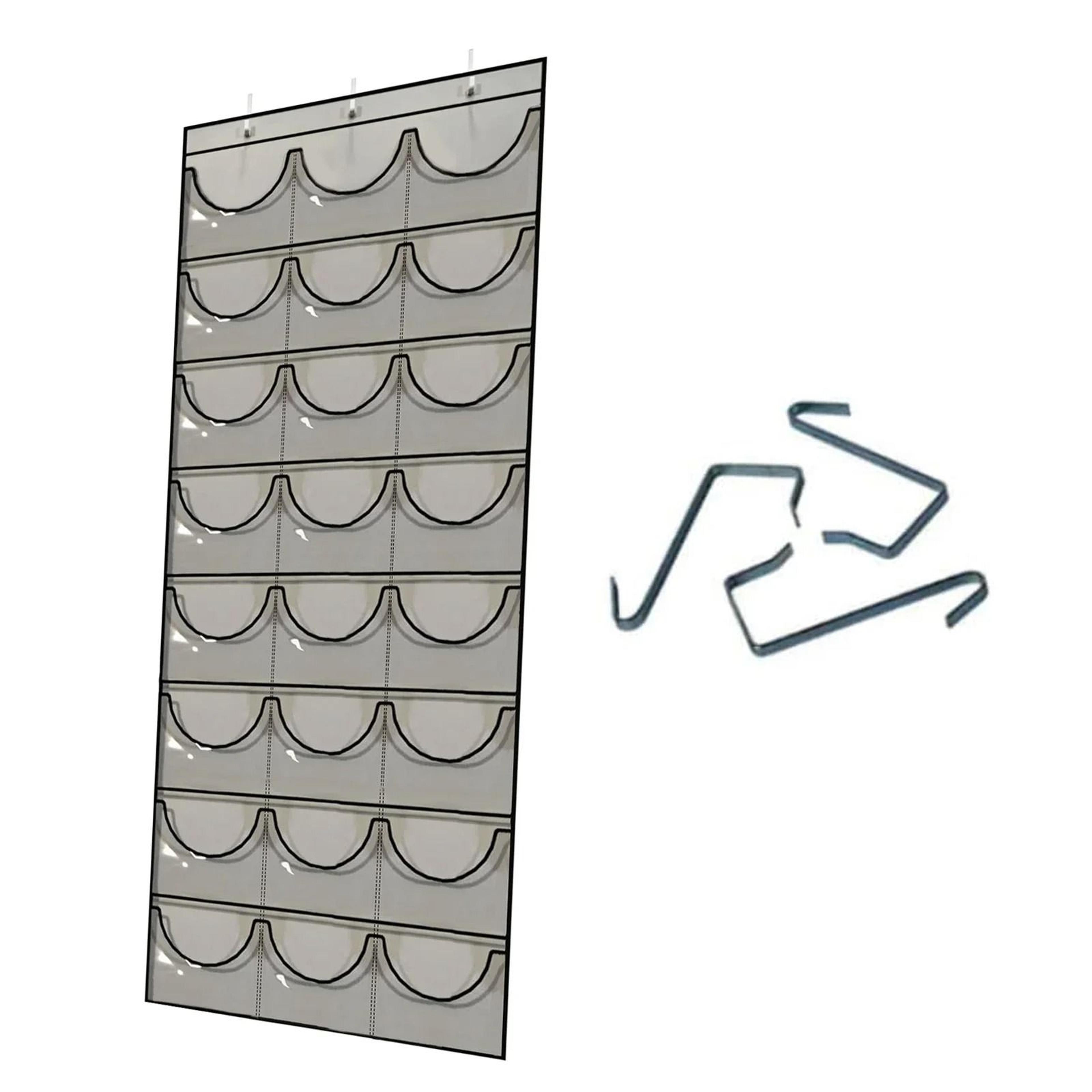 Double Sided Hanging Hat Organizer With 36 Clear Storage Pockets 3