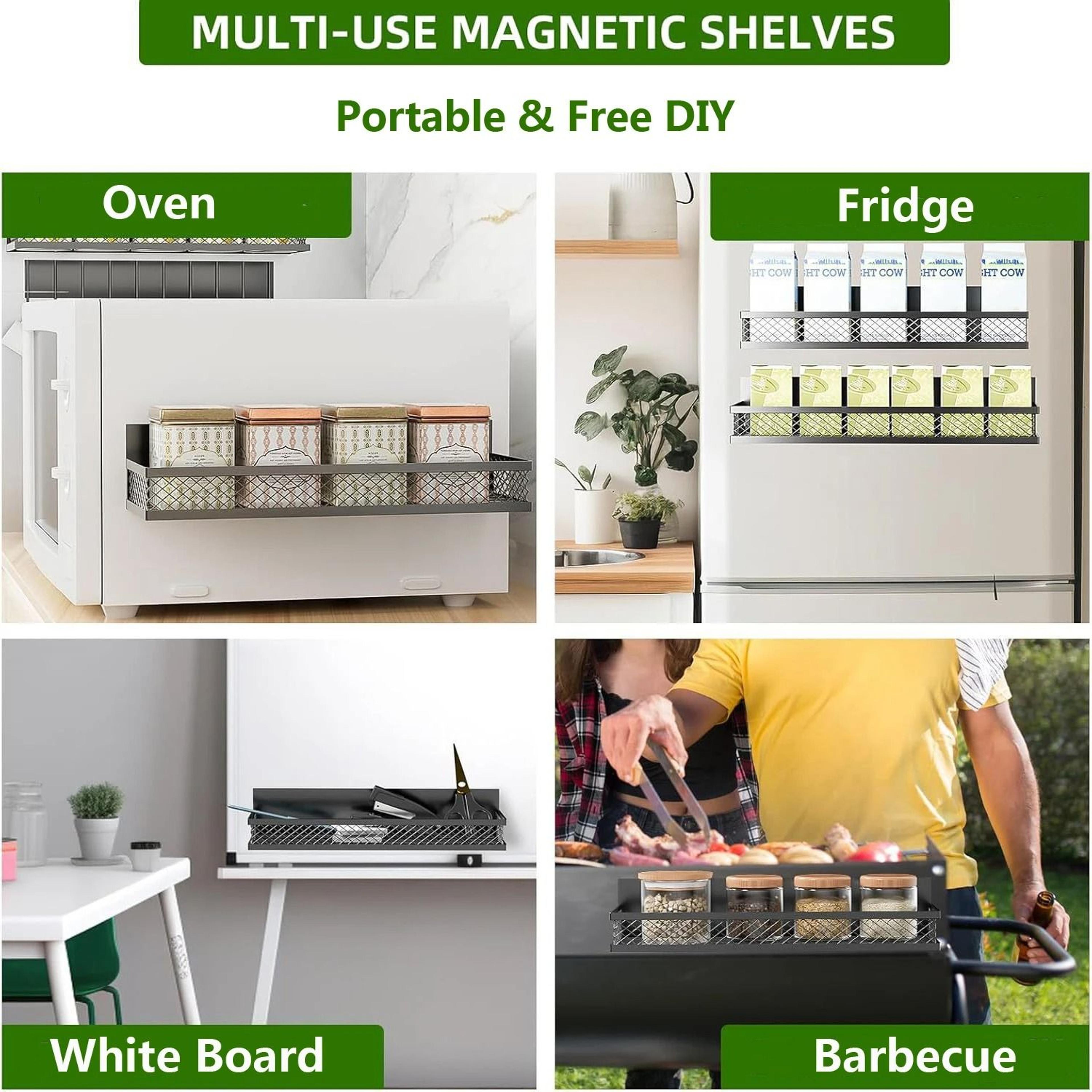 Magnetic Spice Storage Rack For Refrigerator And Oven Side Organizer Shelf 4