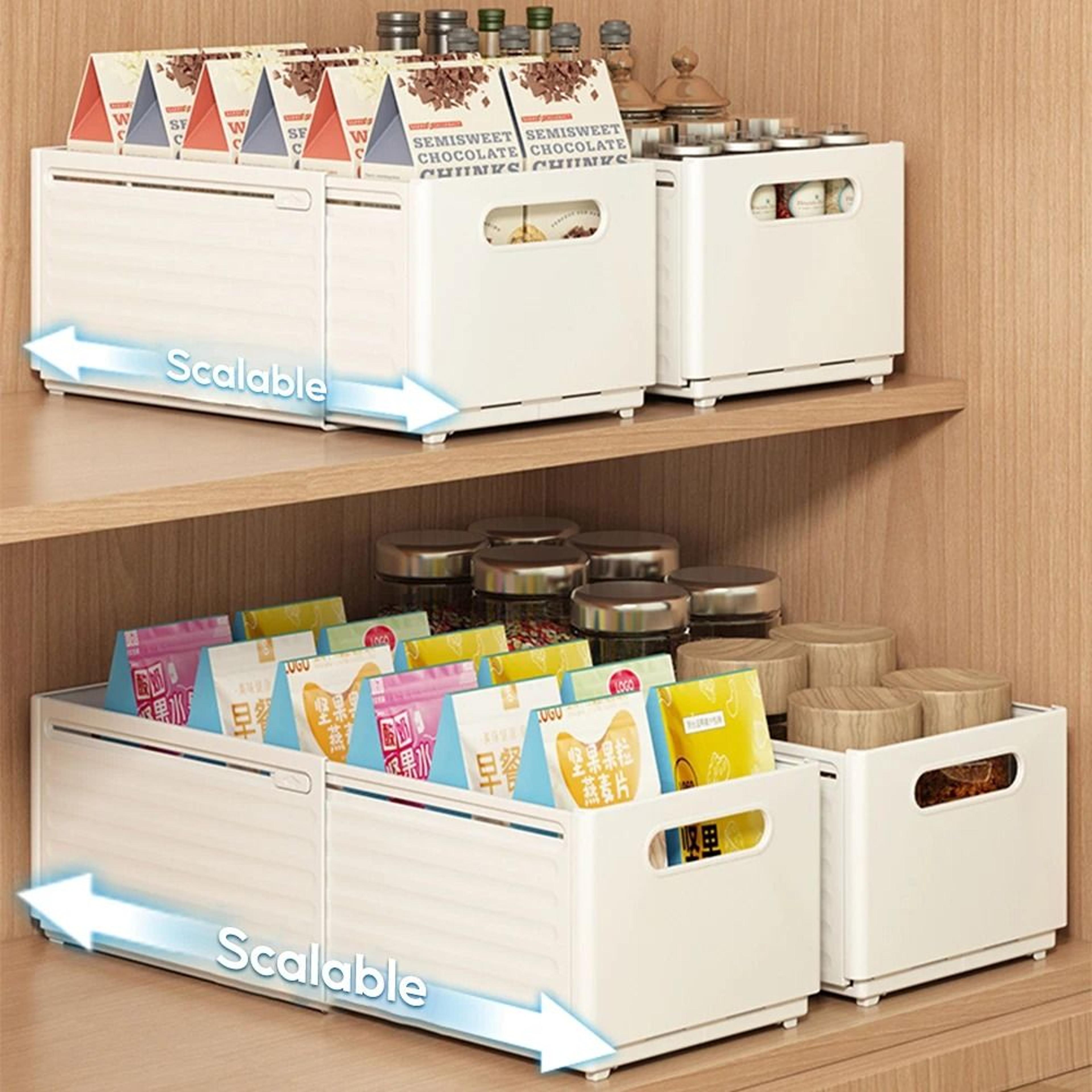 expandable kitchen storage basket retractable cabinet and refrigerator organizer