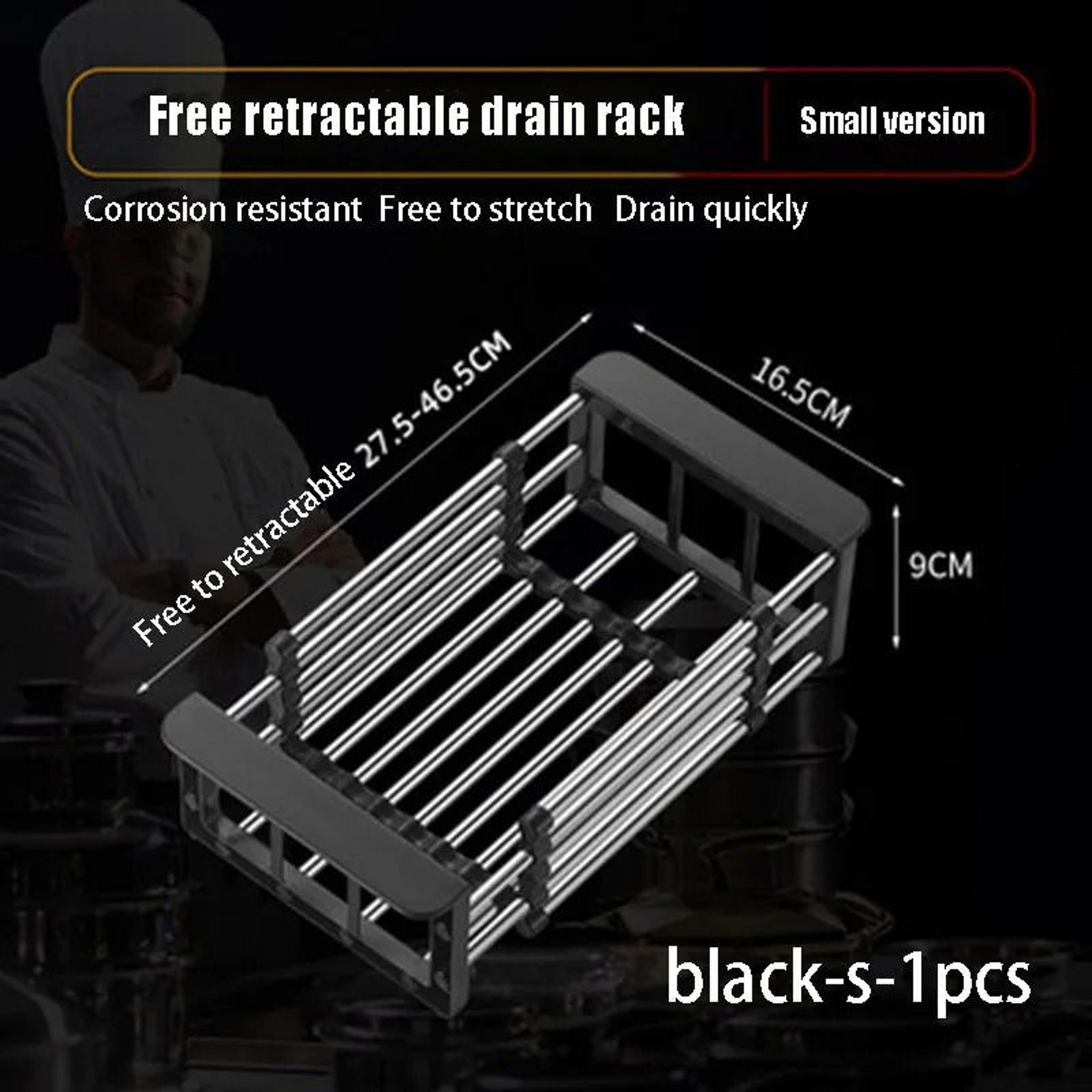Expandable Over The Sink Dish Drying Rack Stainless Steel Kitchen Drain Basket 6