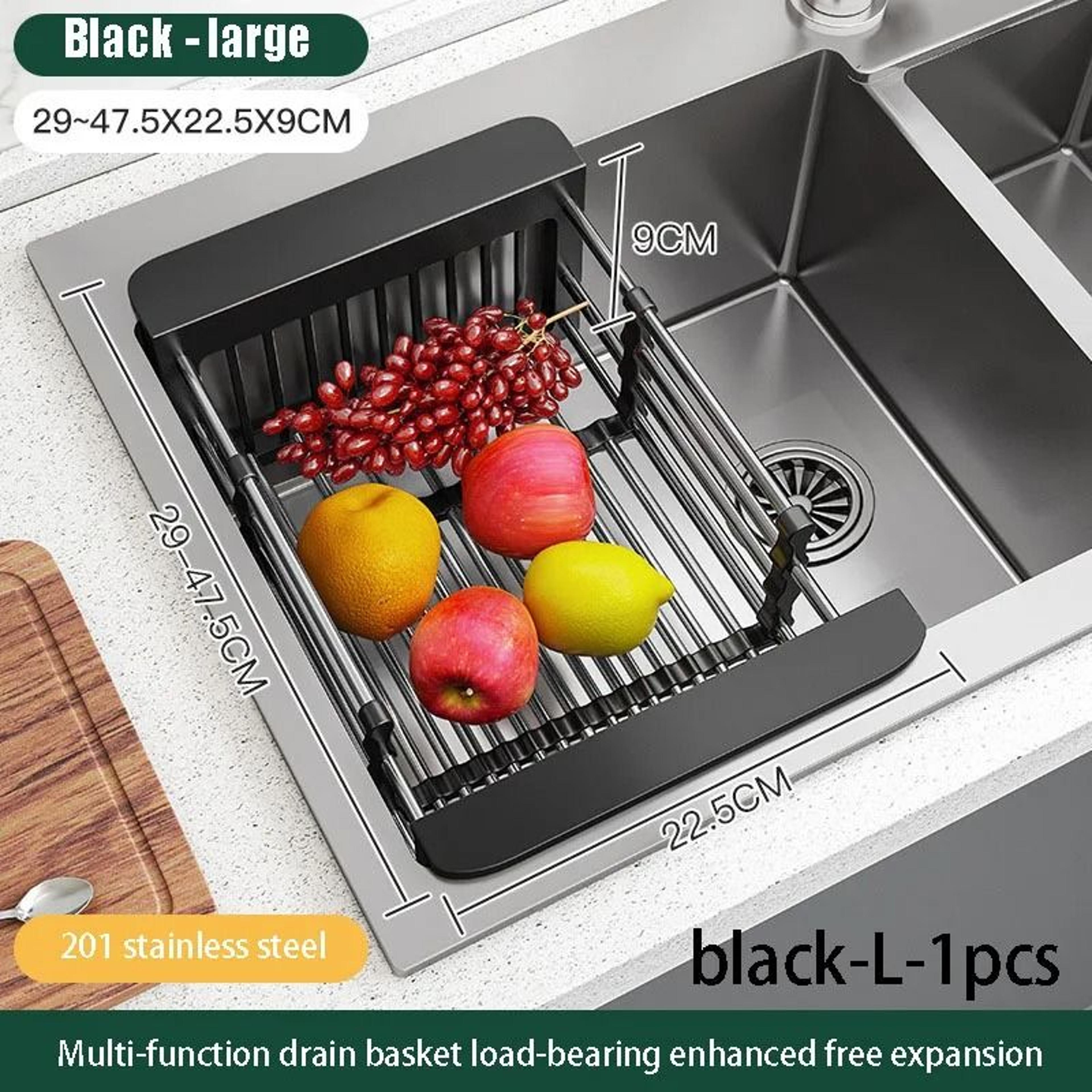 Expandable Over The Sink Dish Drying Rack Stainless Steel Kitchen Drain Basket 7