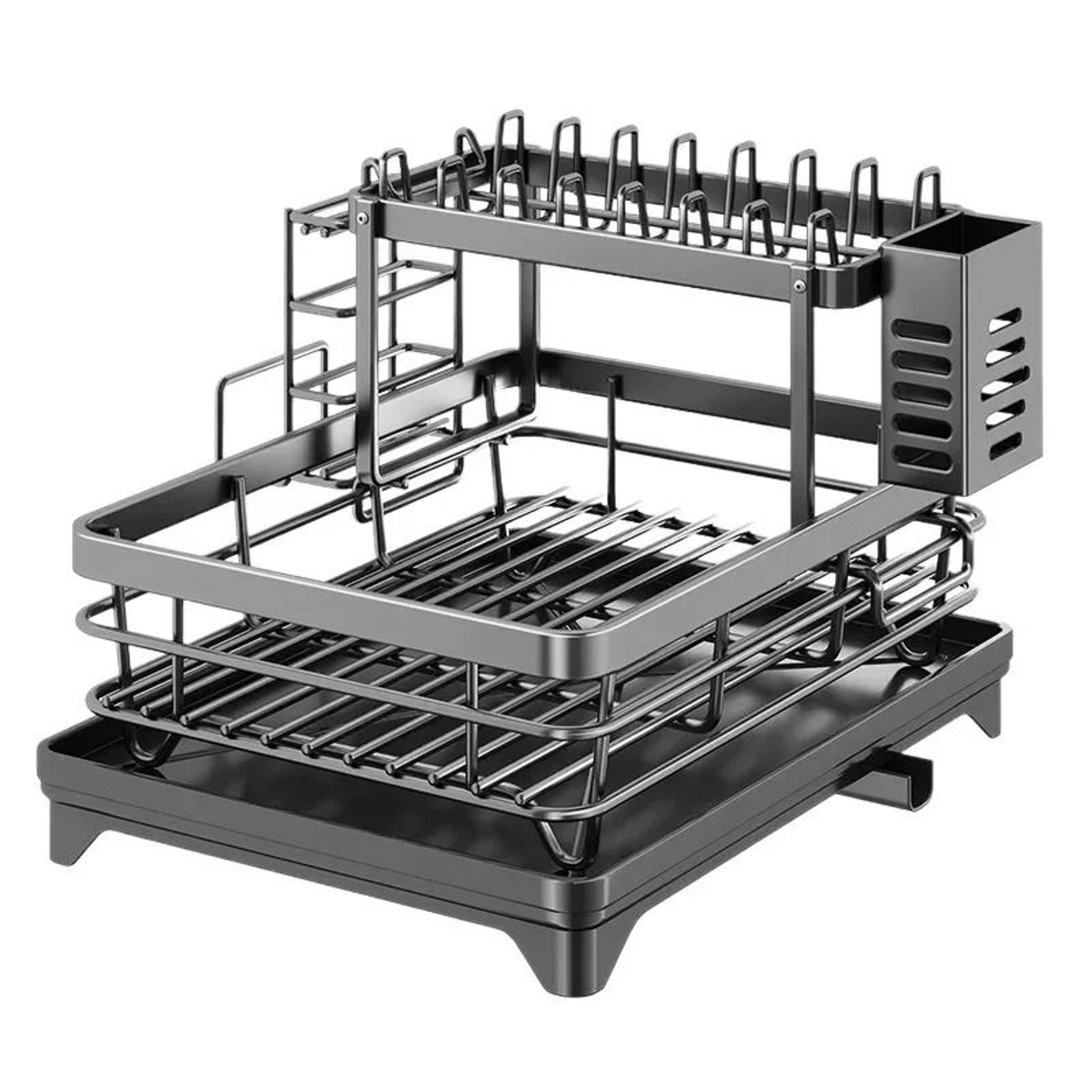 Stainless Steel Over Sink Dish Drying Rack With Drainboard And Kitchen Storage Organizer 5