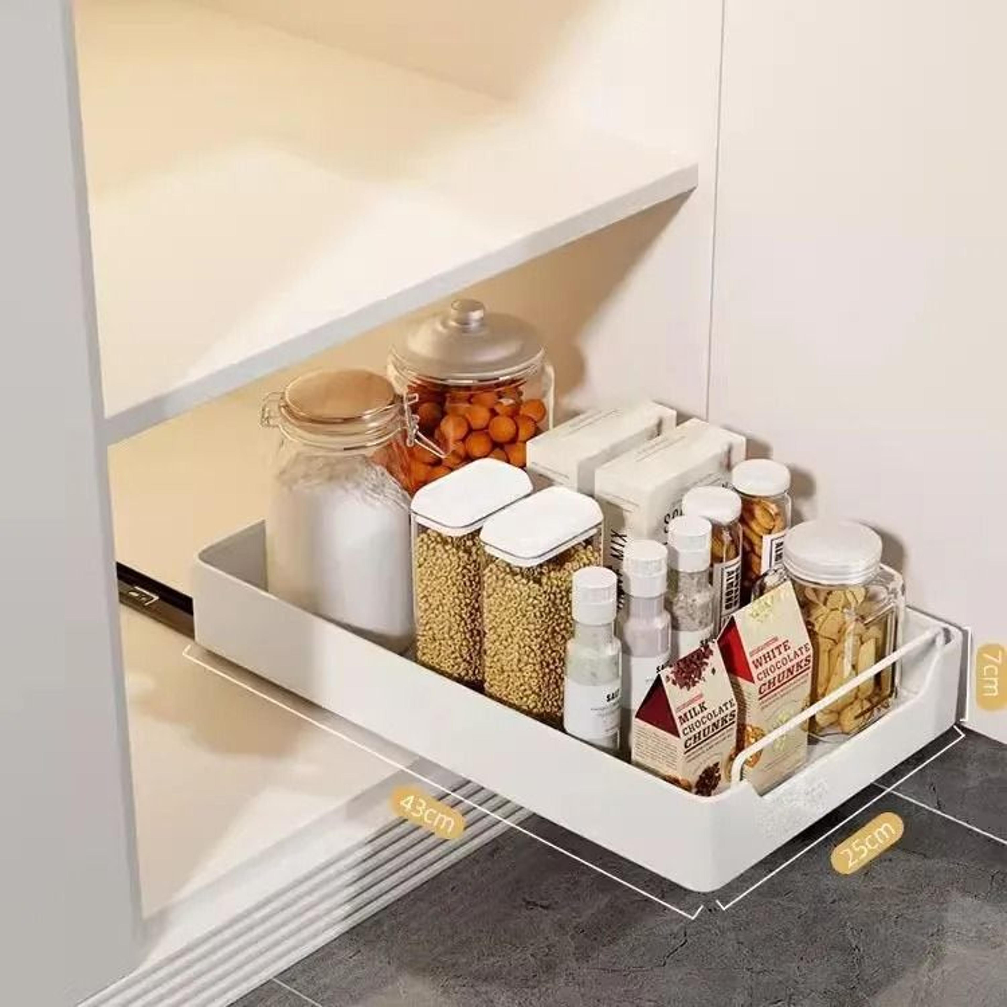 Pull Out Cabinet Organizer Basket With Sliding Rails For Kitchen Pantry Storage 7