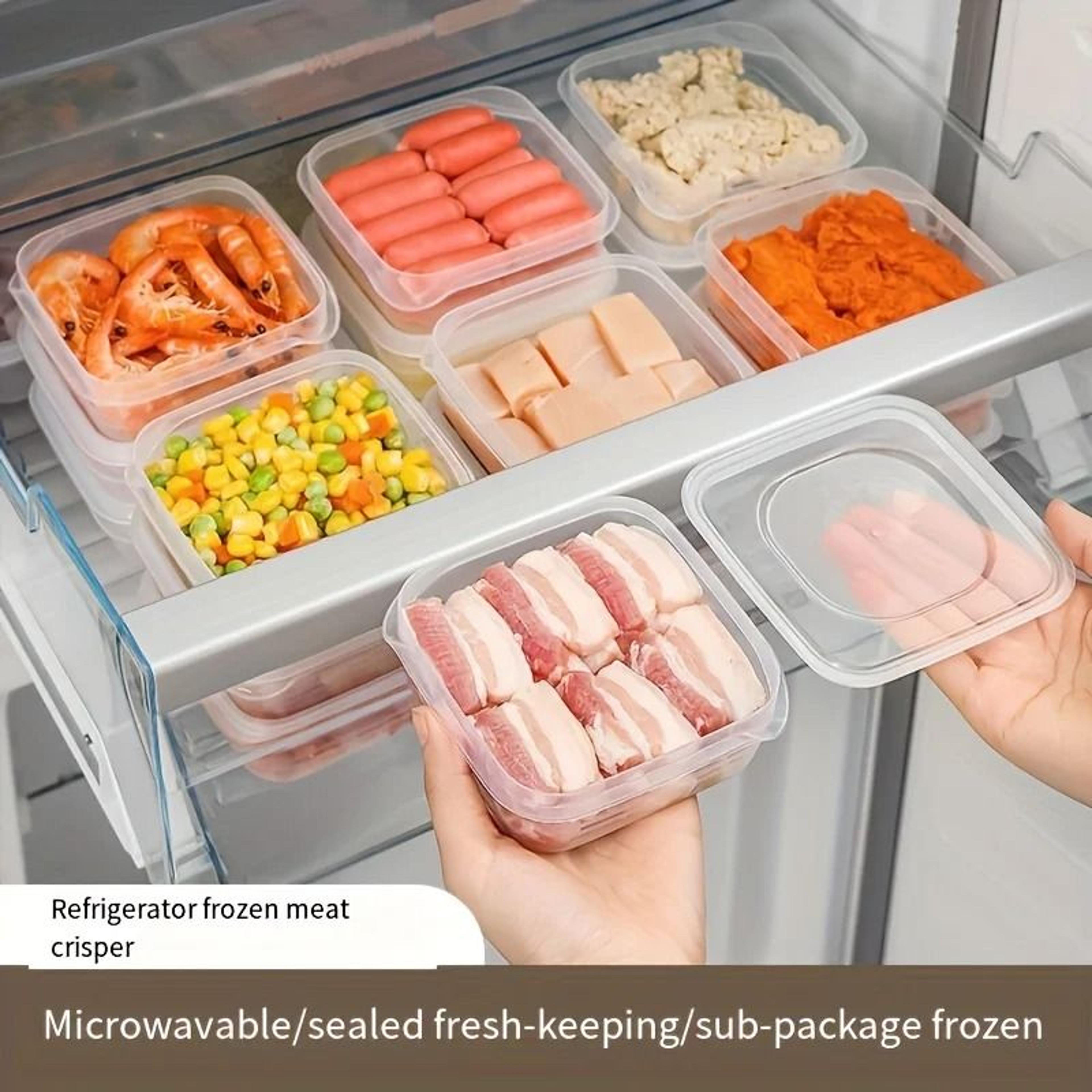 Stackable Freezer Food Storage Containers BPA Free Refrigerator Organizer Boxes For Meat Vegetables 4