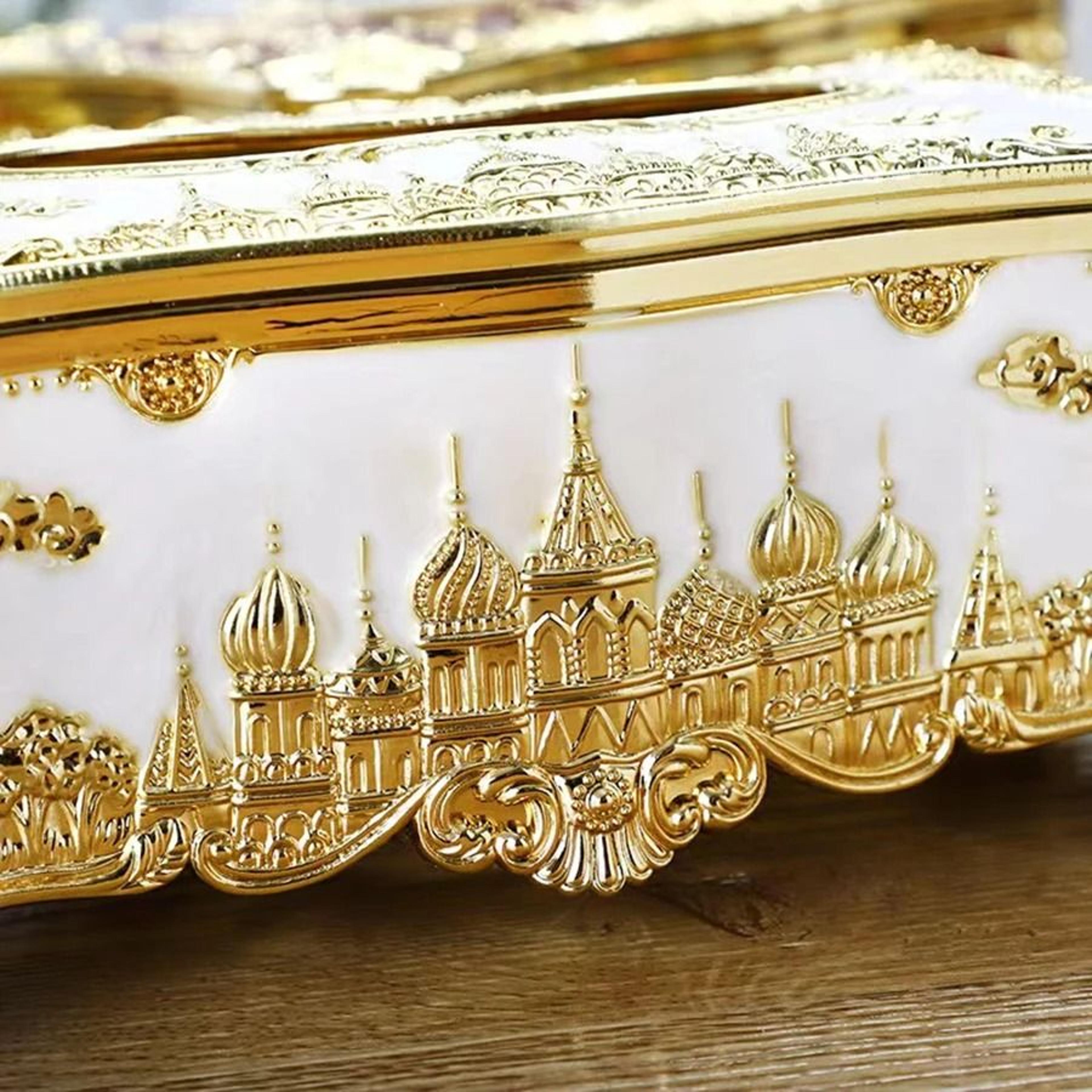 European Castle Tissue Box Holder Decorative Napkin Storage Organizer For Living Room Dining Table  3