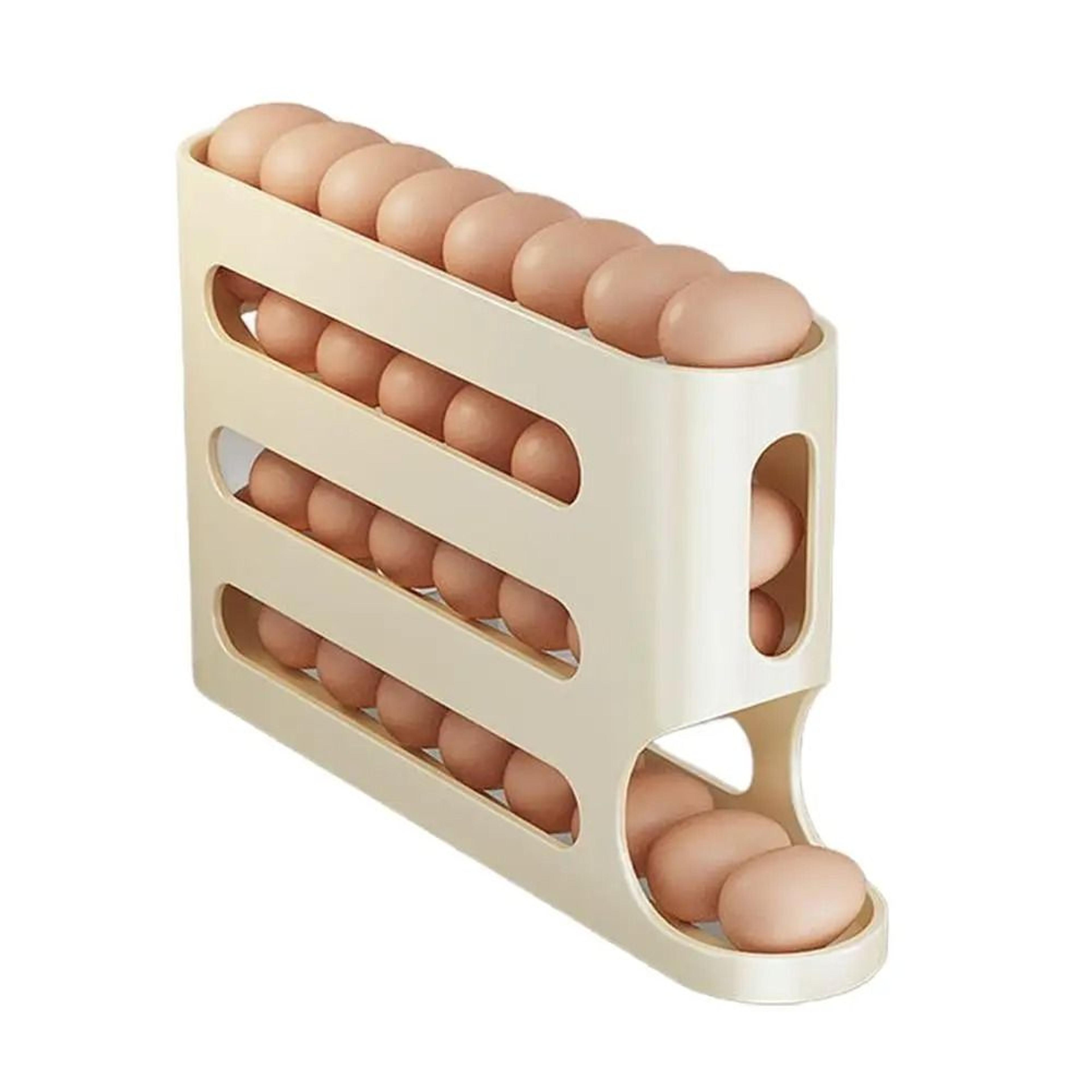 4 Layer Automatic Rolling Egg Holder Refrigerator Egg Dispenser Storage Rack For Kitchen And Fridge 7