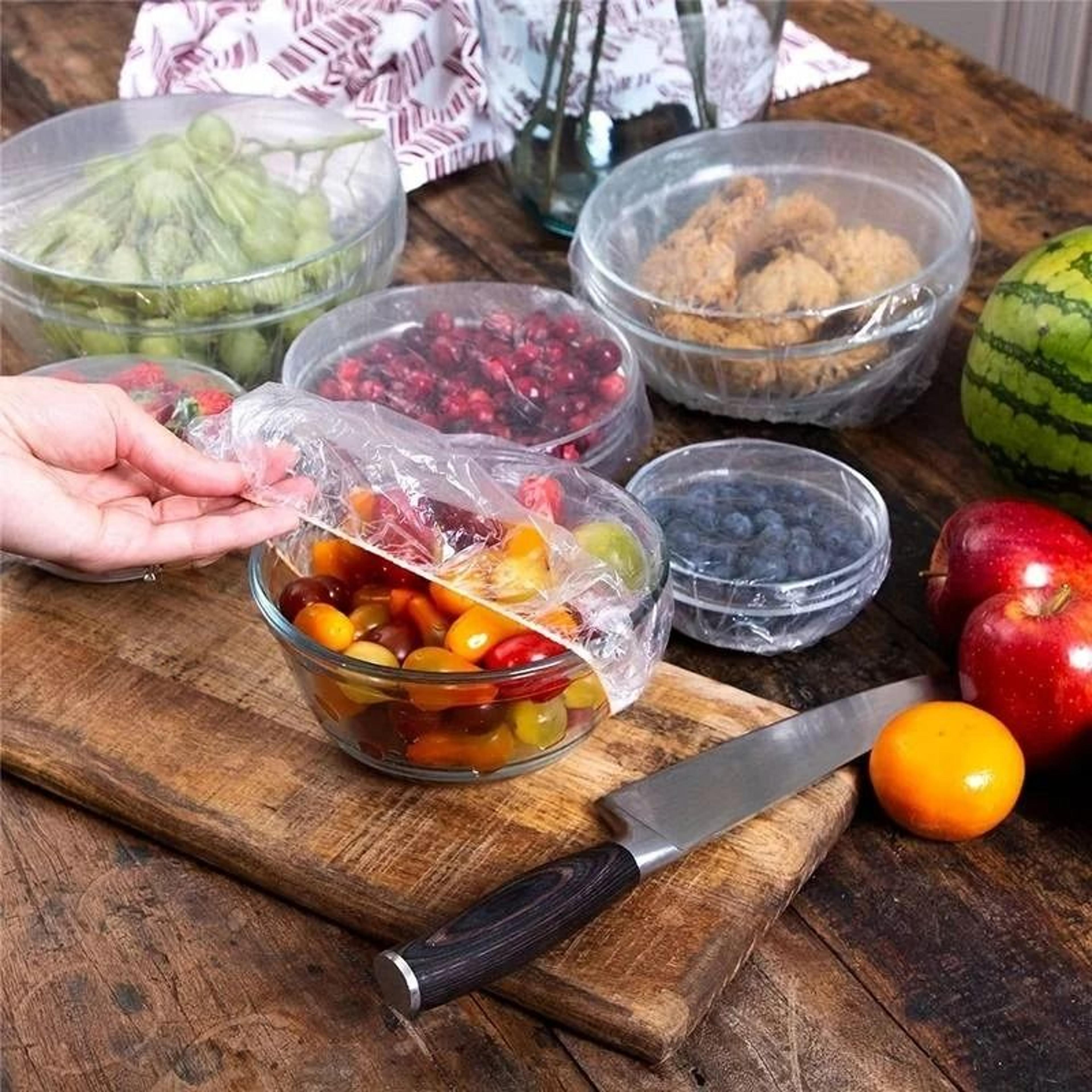 100 Piece Reusable Food Storage Covers Elastic Fresh Keeping Bowl Wraps 1