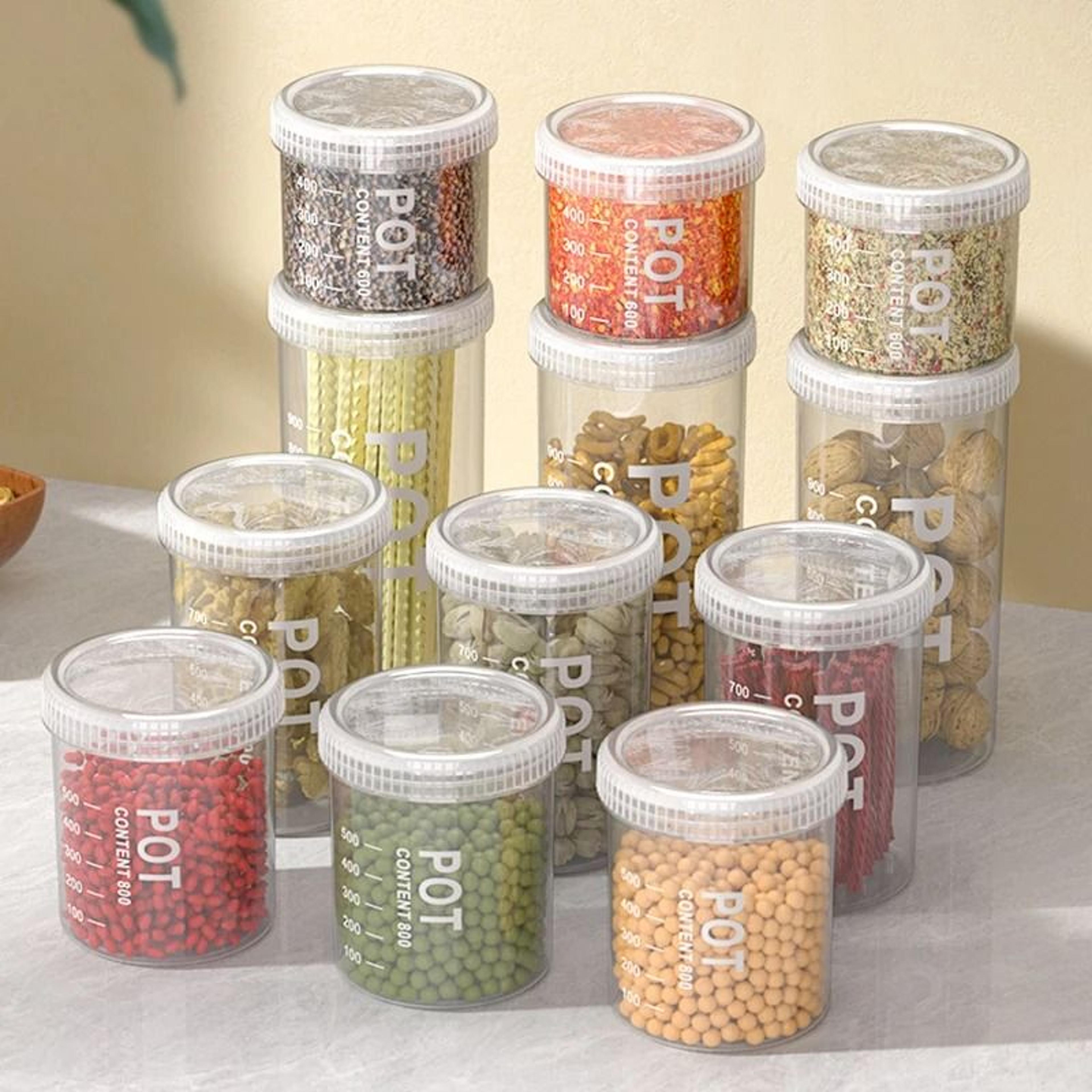 Airtight Grain Storage Containers With Date Tracker Freshness Jars Set 1
