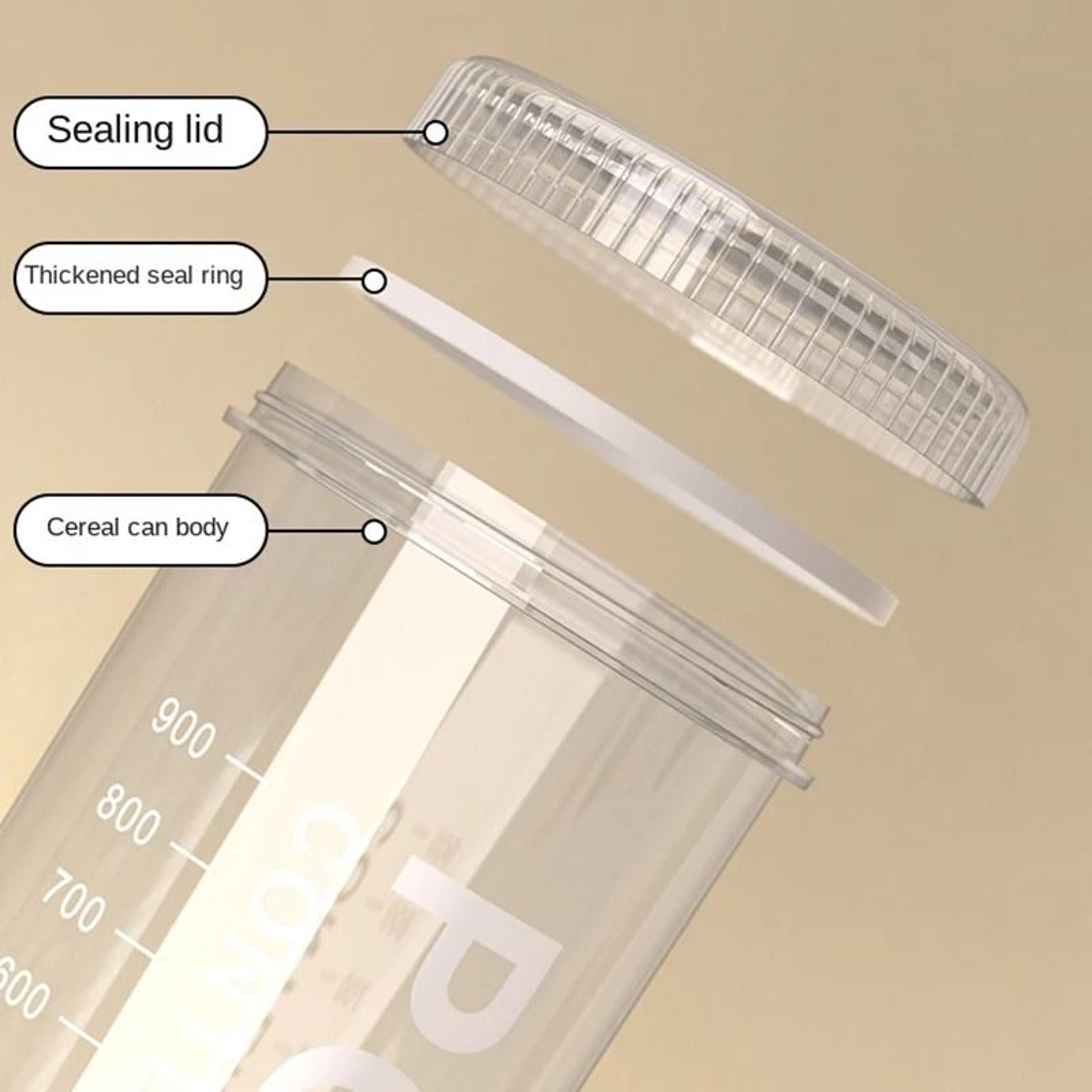 Airtight Grain Storage Containers With Date Tracker Freshness Jars Set 4