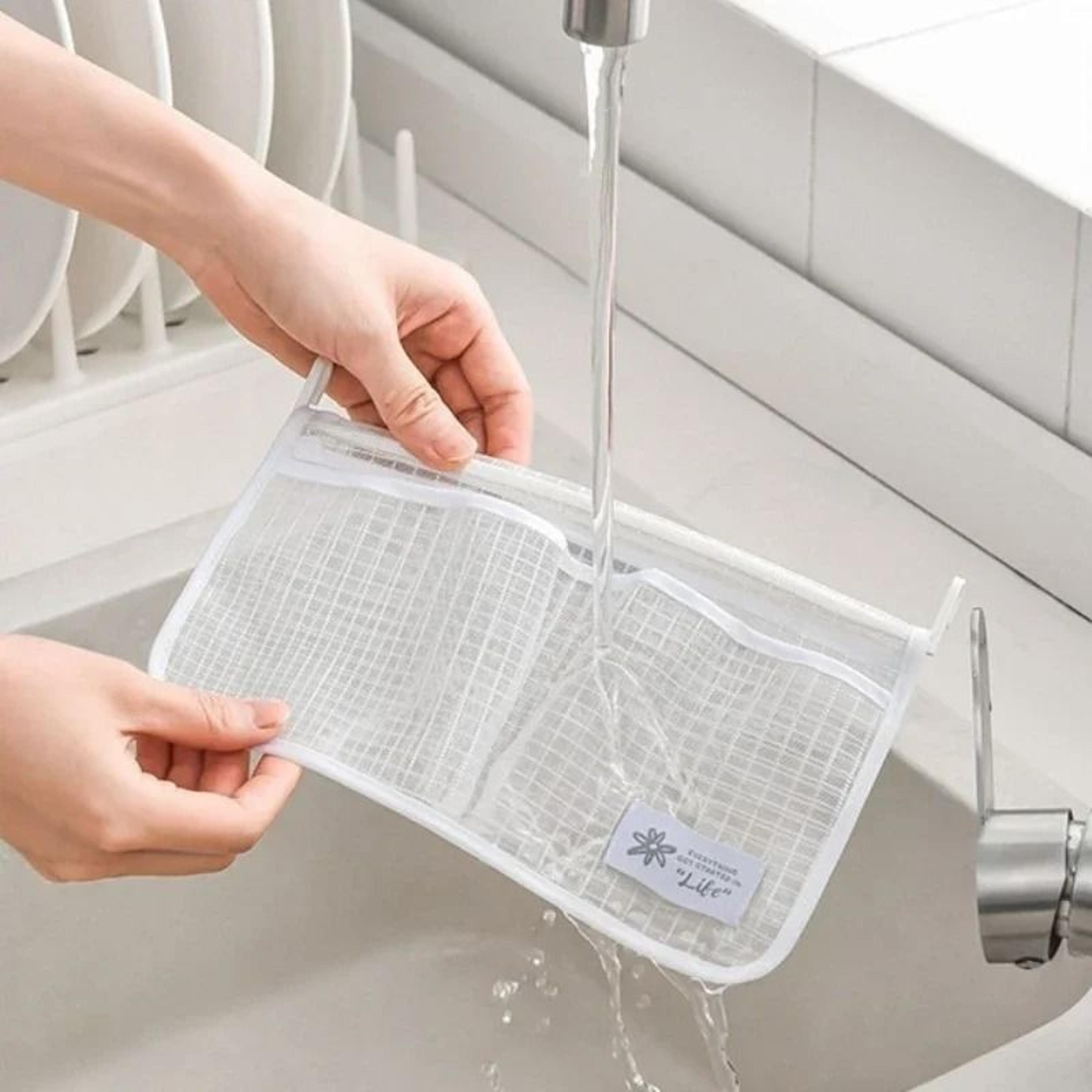 Double Compartment Refrigerator Hanging Storage Mesh Organizer 4