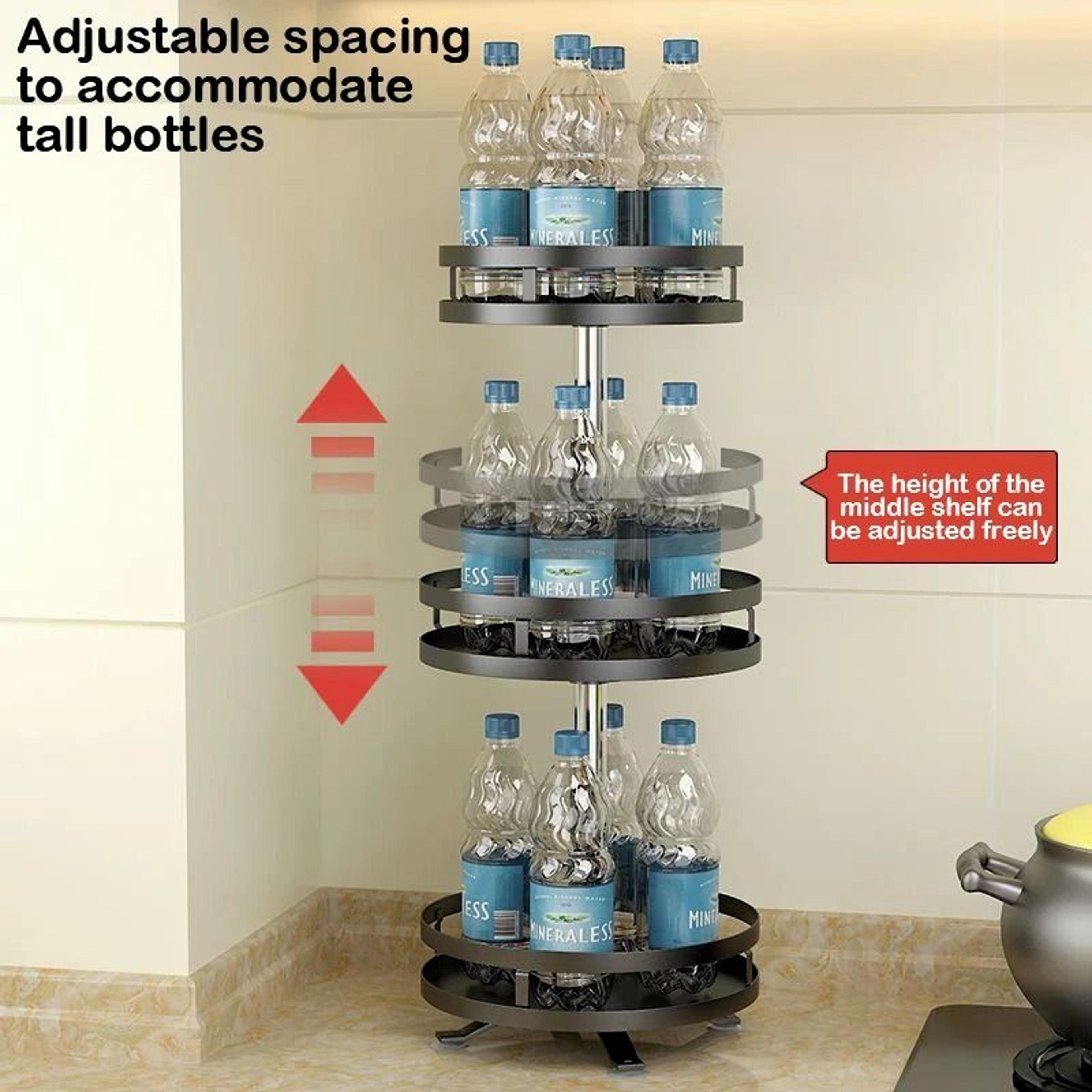 360 Degree Rotating Spice Organizer Turntable Kitchen Storage Rack 2
