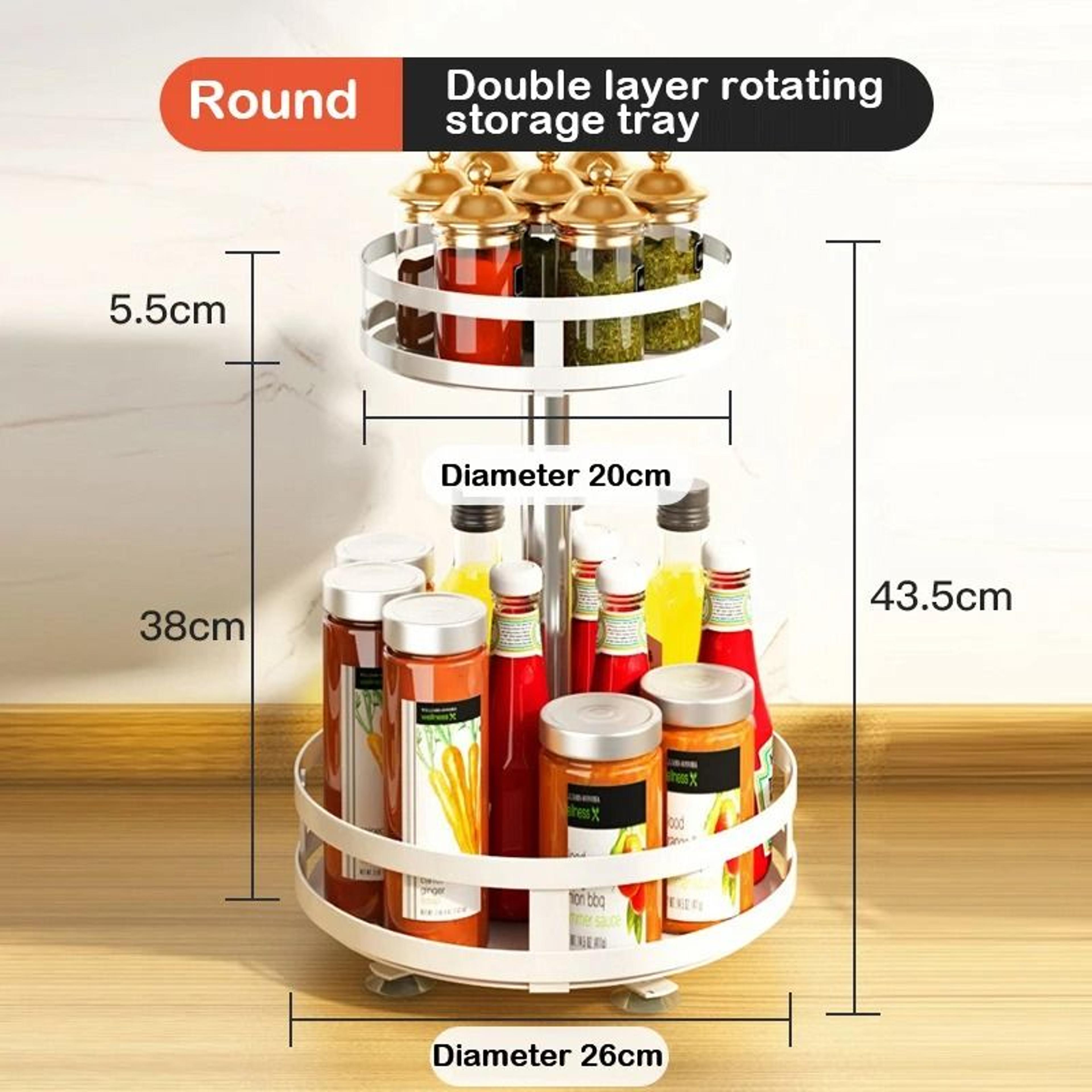 360 Degree Rotating Spice Organizer Turntable Kitchen Storage Rack 13
