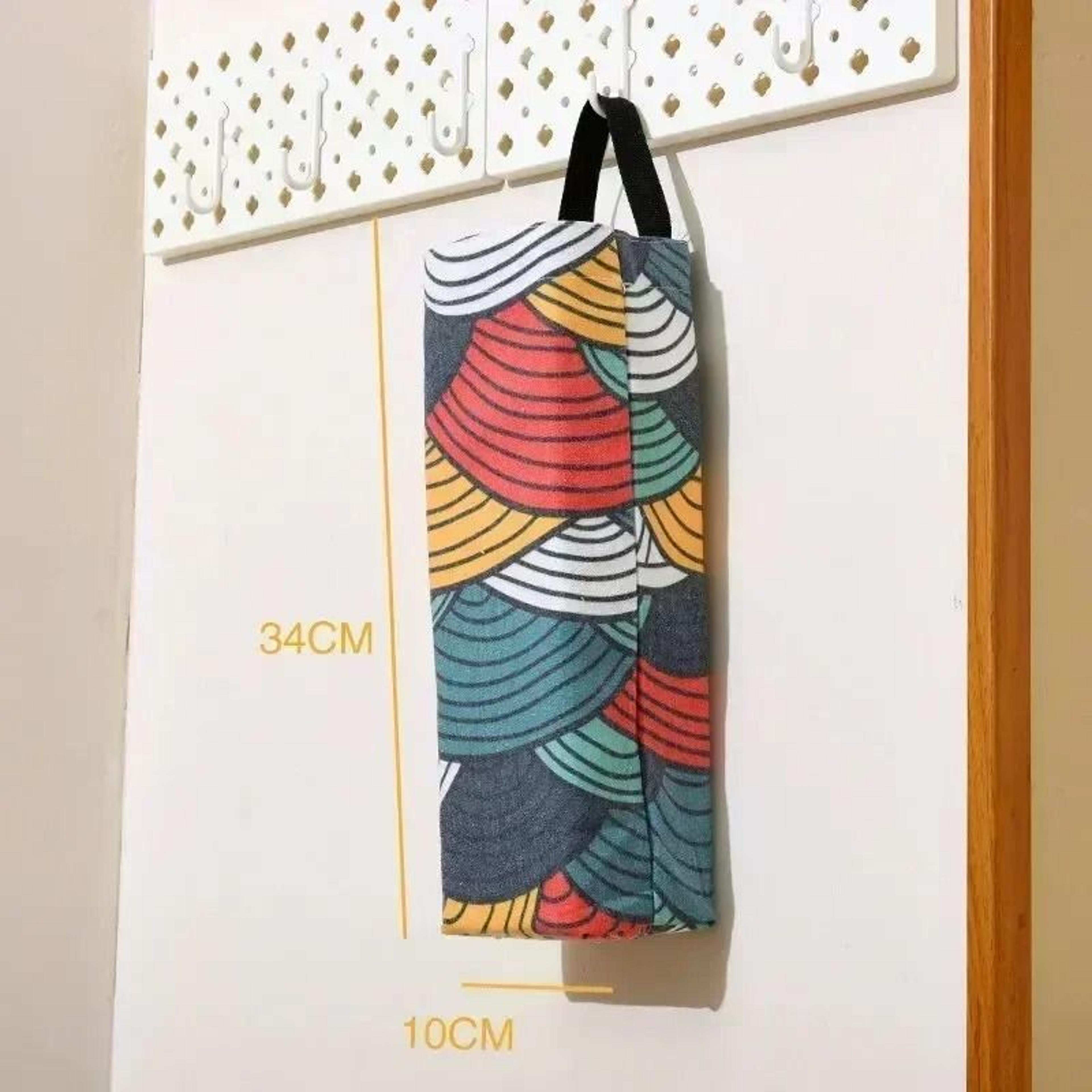Wall Mounted Plastic Bag Organizer Hanging Grocery Bag Storage Holder 5