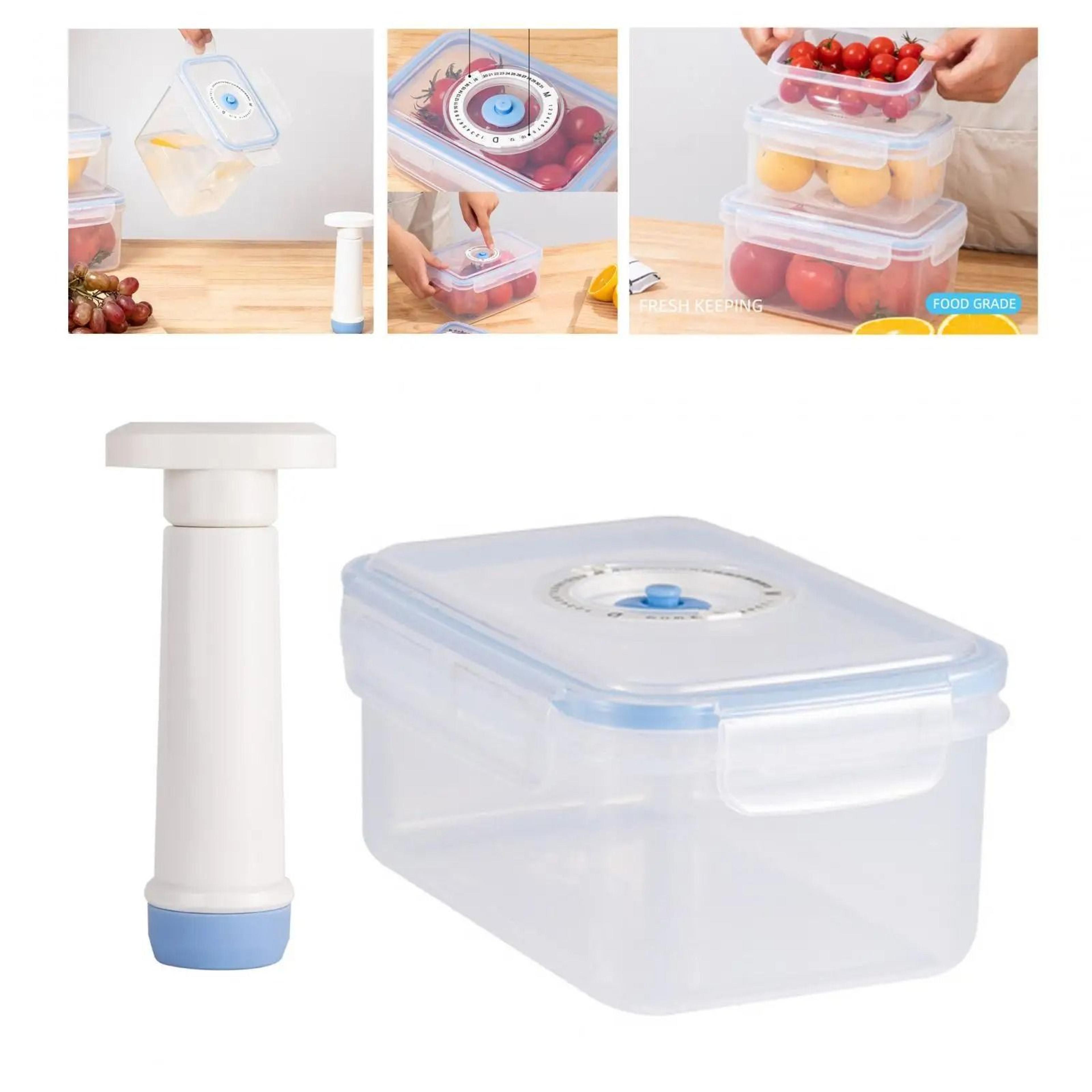 Vacuum Food Storage Container Set With Manual Pump Leakproof Freshness Keeper 5