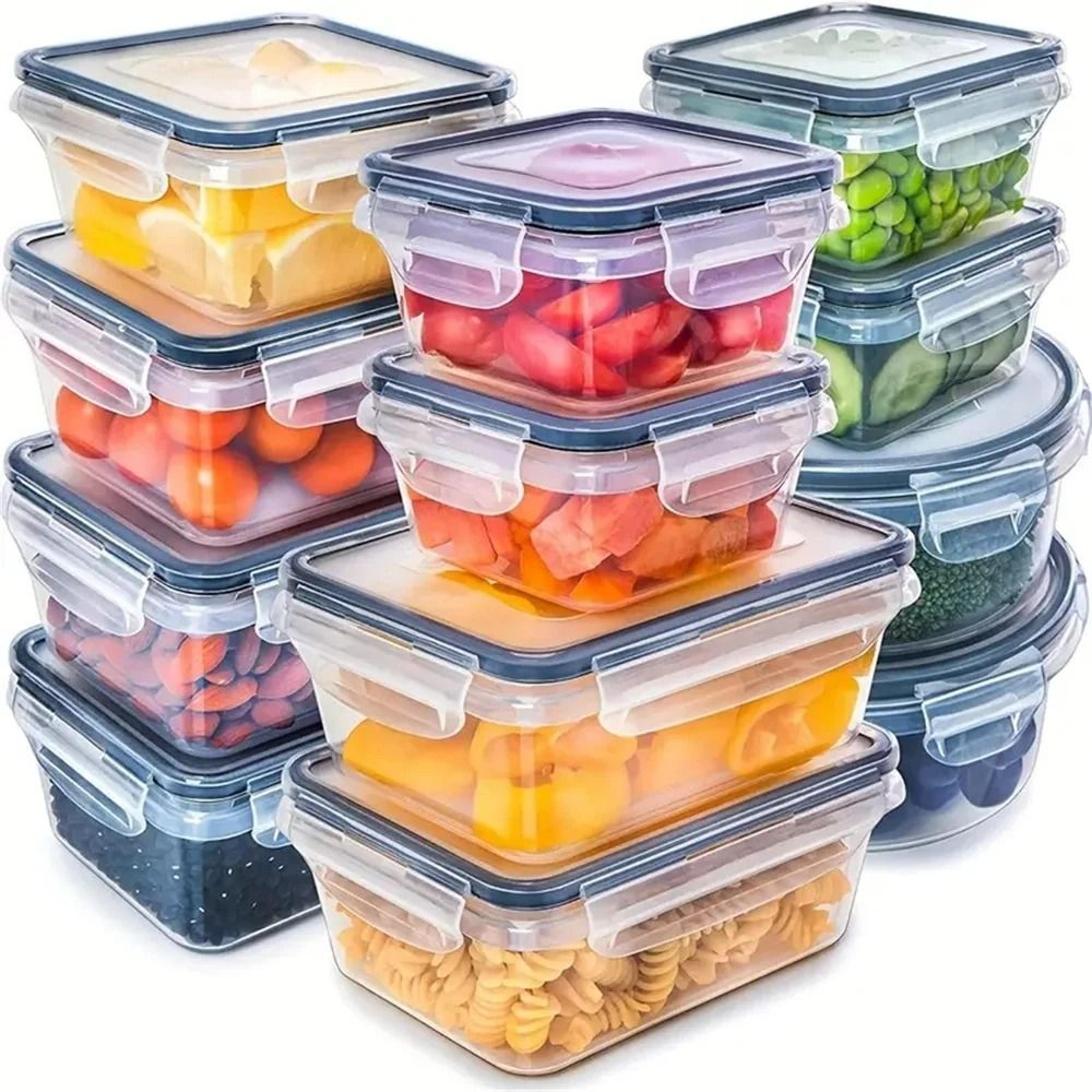 12 piece bpa free airtight food storage container set for pantry organization