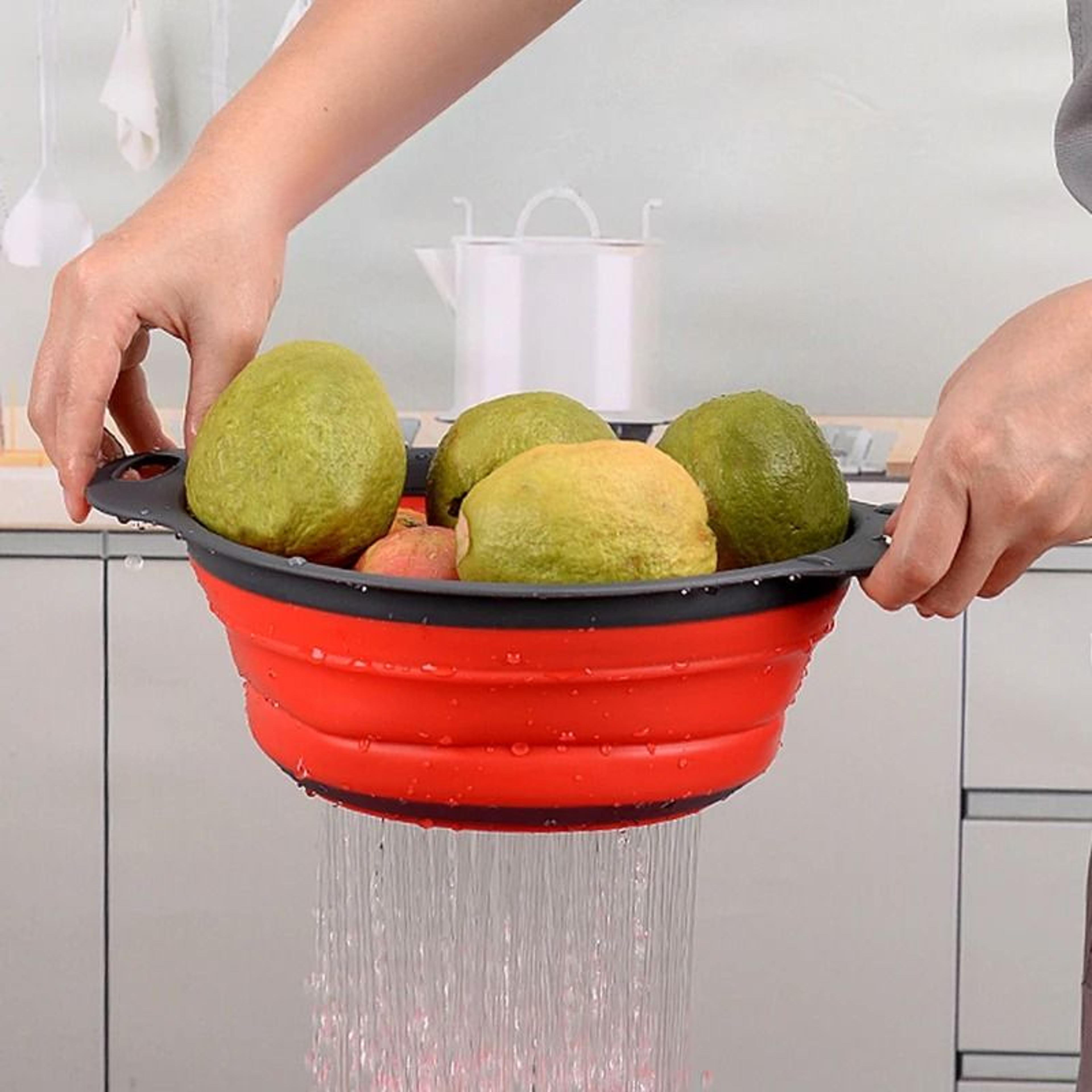 Foldable Kitchen Drain Basket Multifunction Vegetable Washing And Storage Colander 3