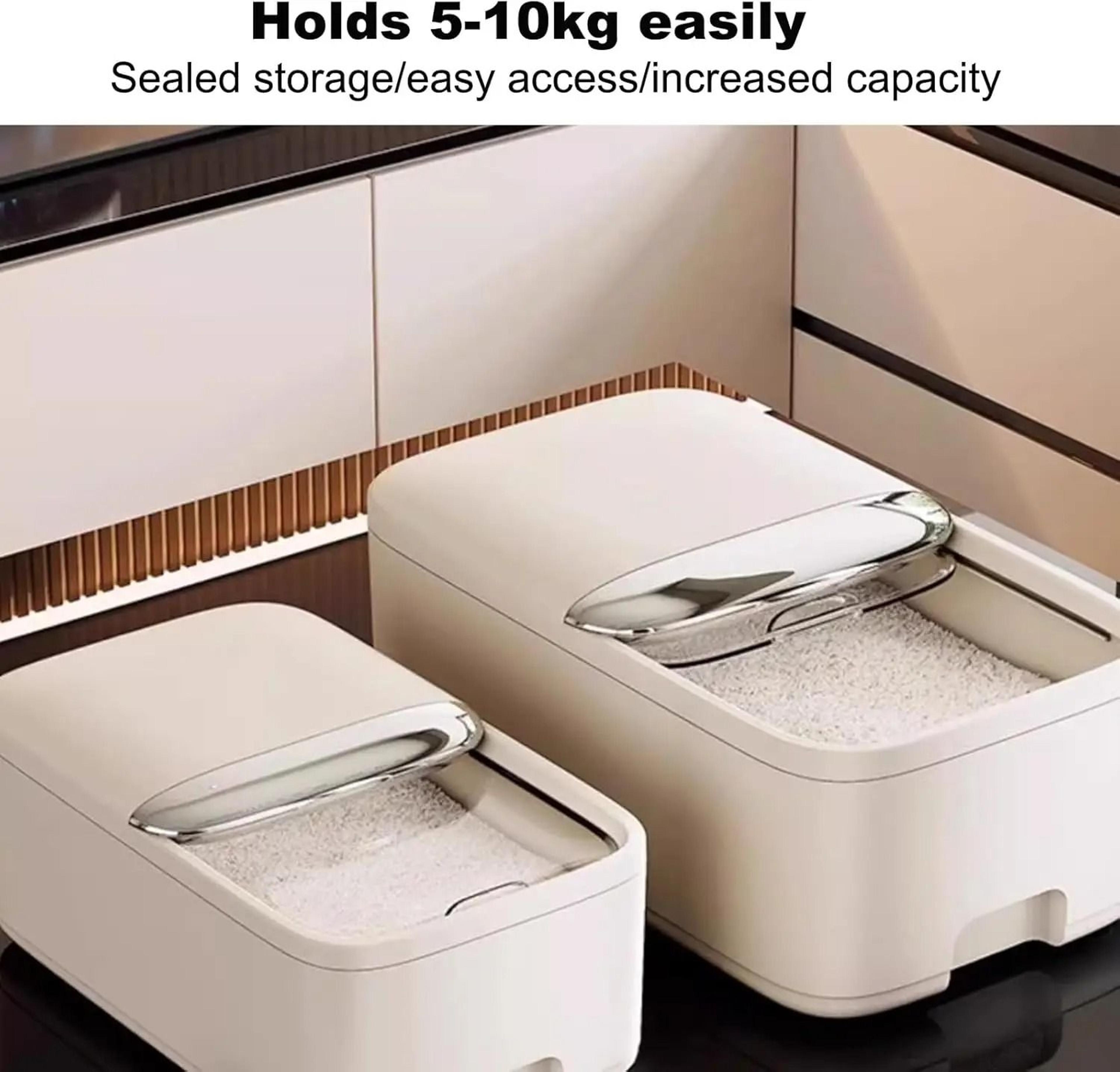 Large Capacity Airtight Rice Storage Container With Measuring Cup And Sealed Lid 1